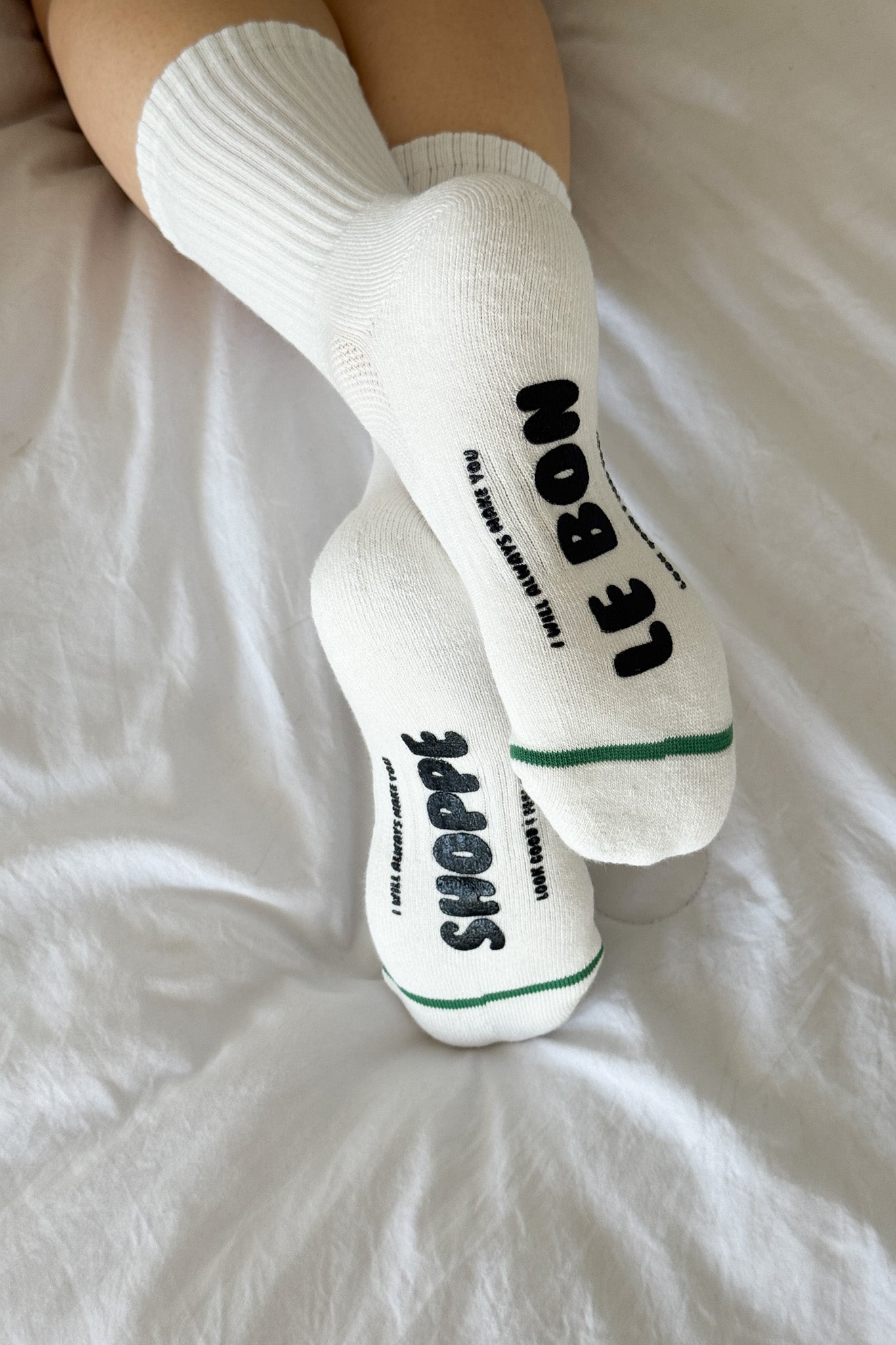 Hugger Socks - WHITE/ BLACK