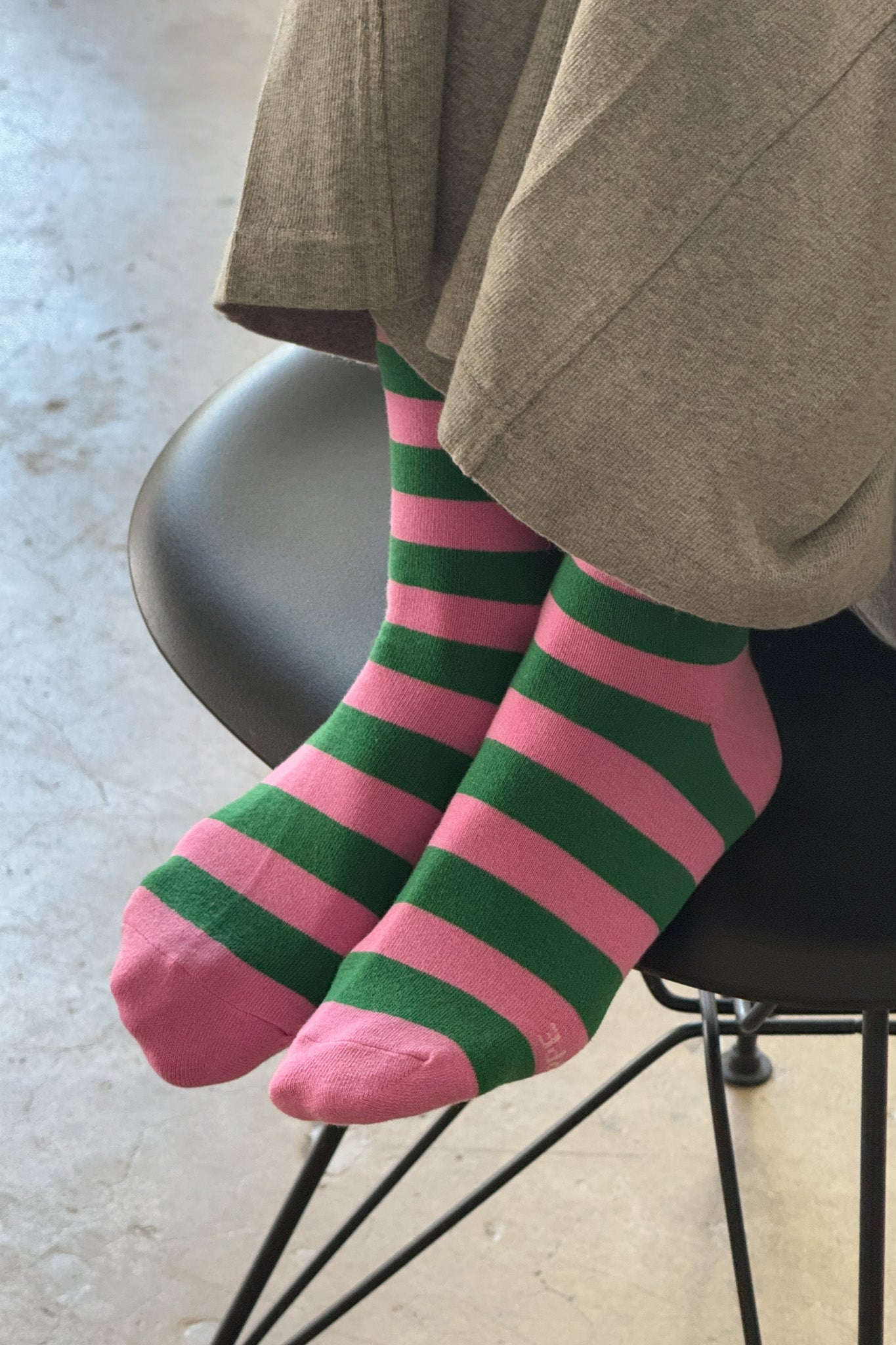 Wally Socks - Wide / Pink Green