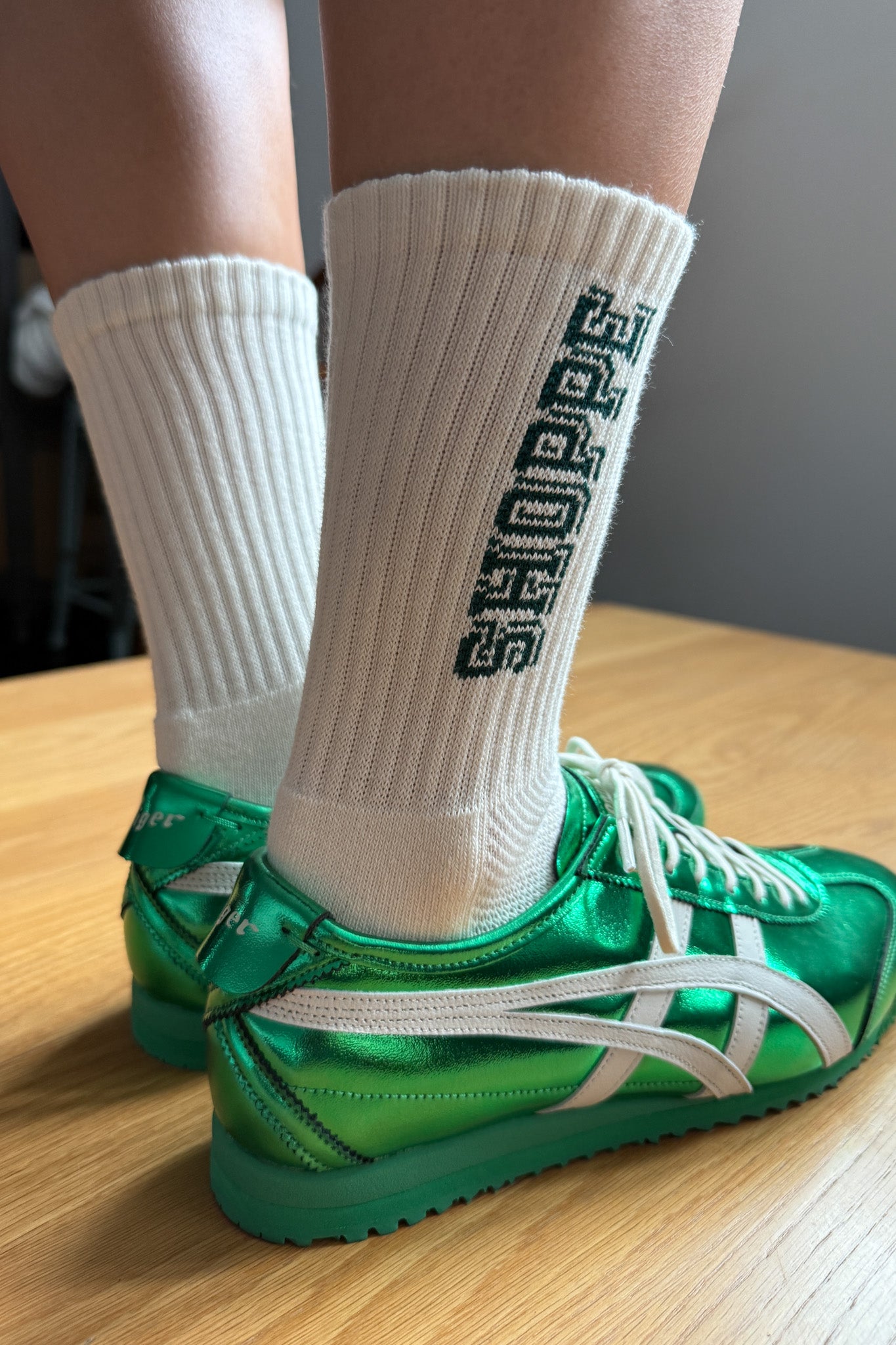 Preppy Socks - Canvas/Green