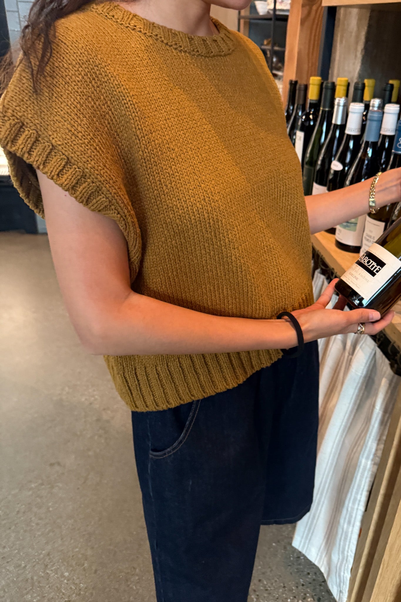 Pierre Cotton Sweater Top - Dijon