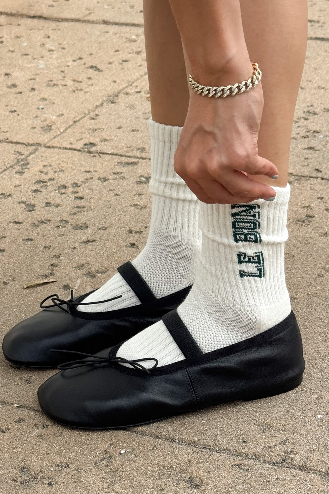 Preppy Socks - Canvas/Green