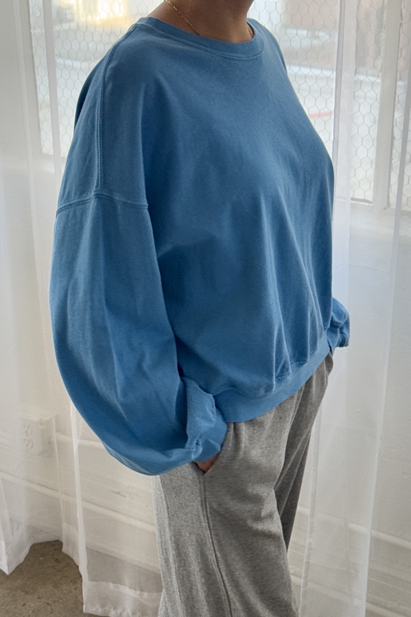Cali Jersey Sweatshirt in Yacht Blue Cali Jersey Sweatshirt in Yacht Blue