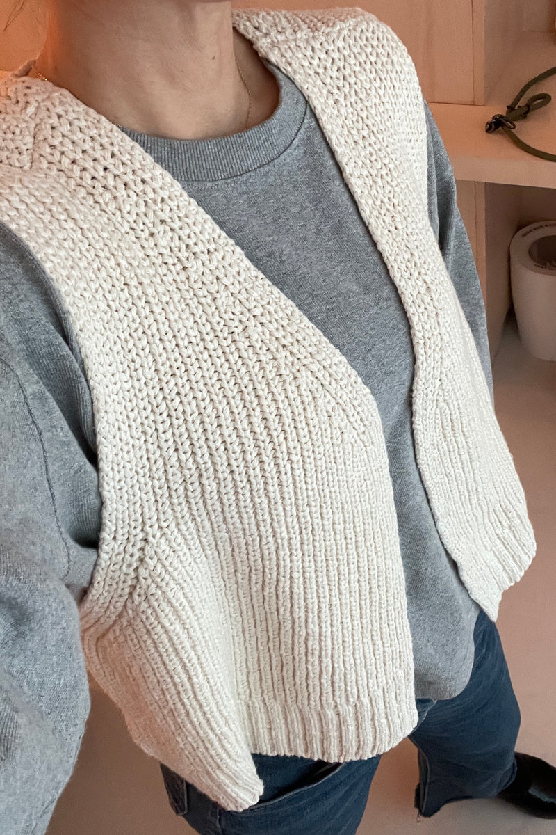 Chaleco tipo suéter de algodón Granny - Natural