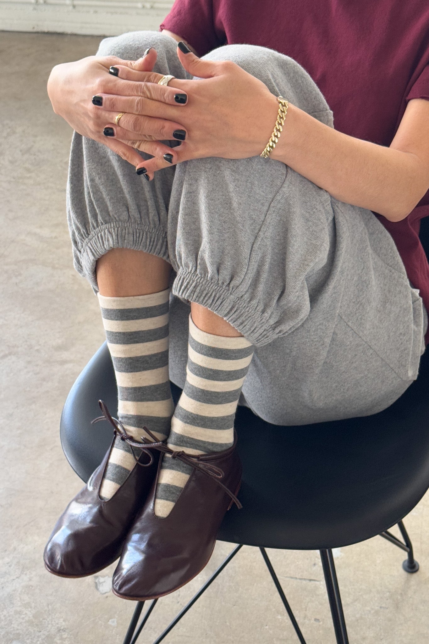 Wally Socks - Wide / Grey Stripe