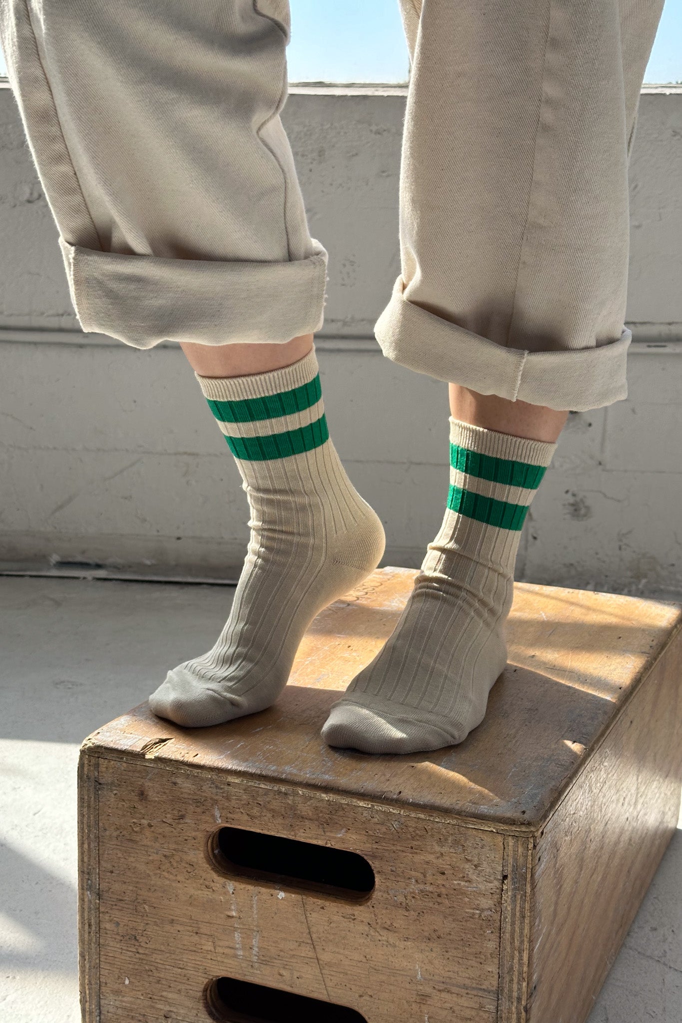 Ses chaussettes universitaires - Vert