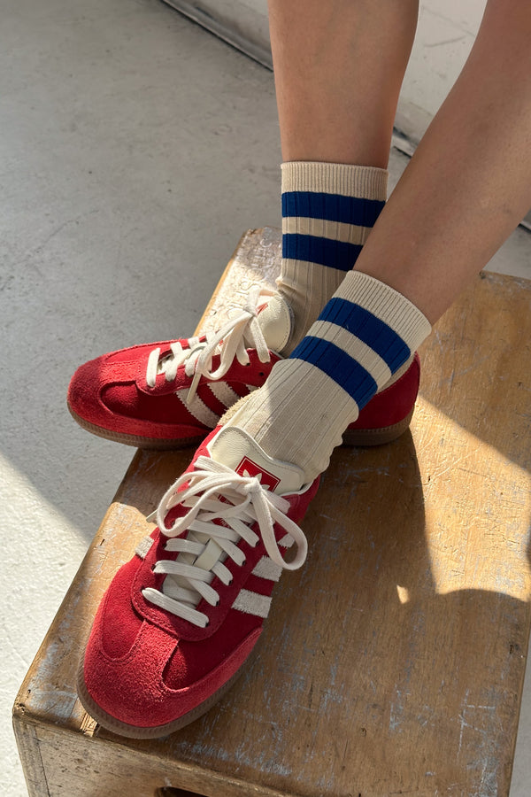 Her Varsity Socks - Azure