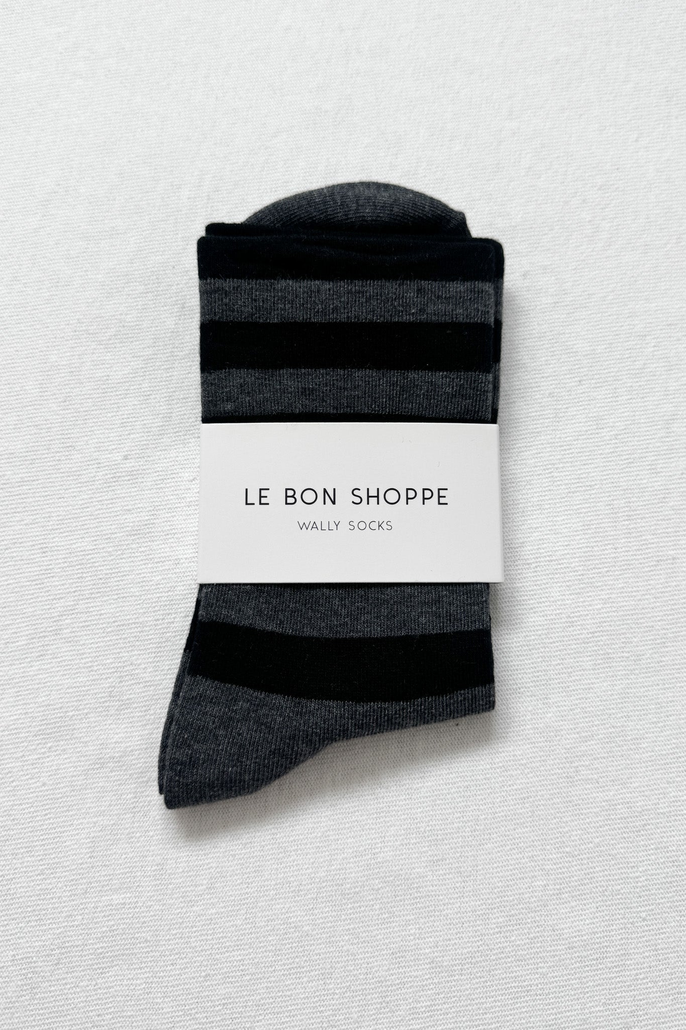 Wally Socks - Wide / Charcoal Stripe
