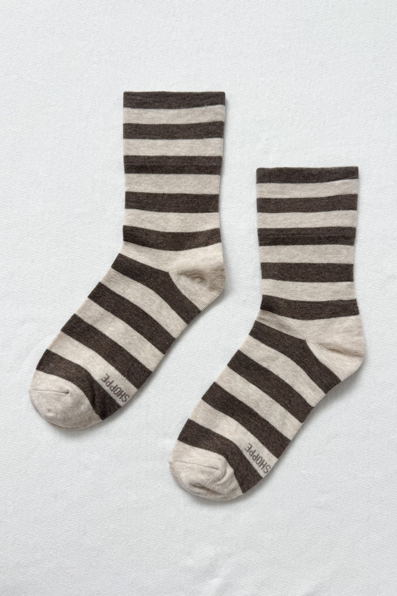 Wally Socks - Wide / Brown Stripe