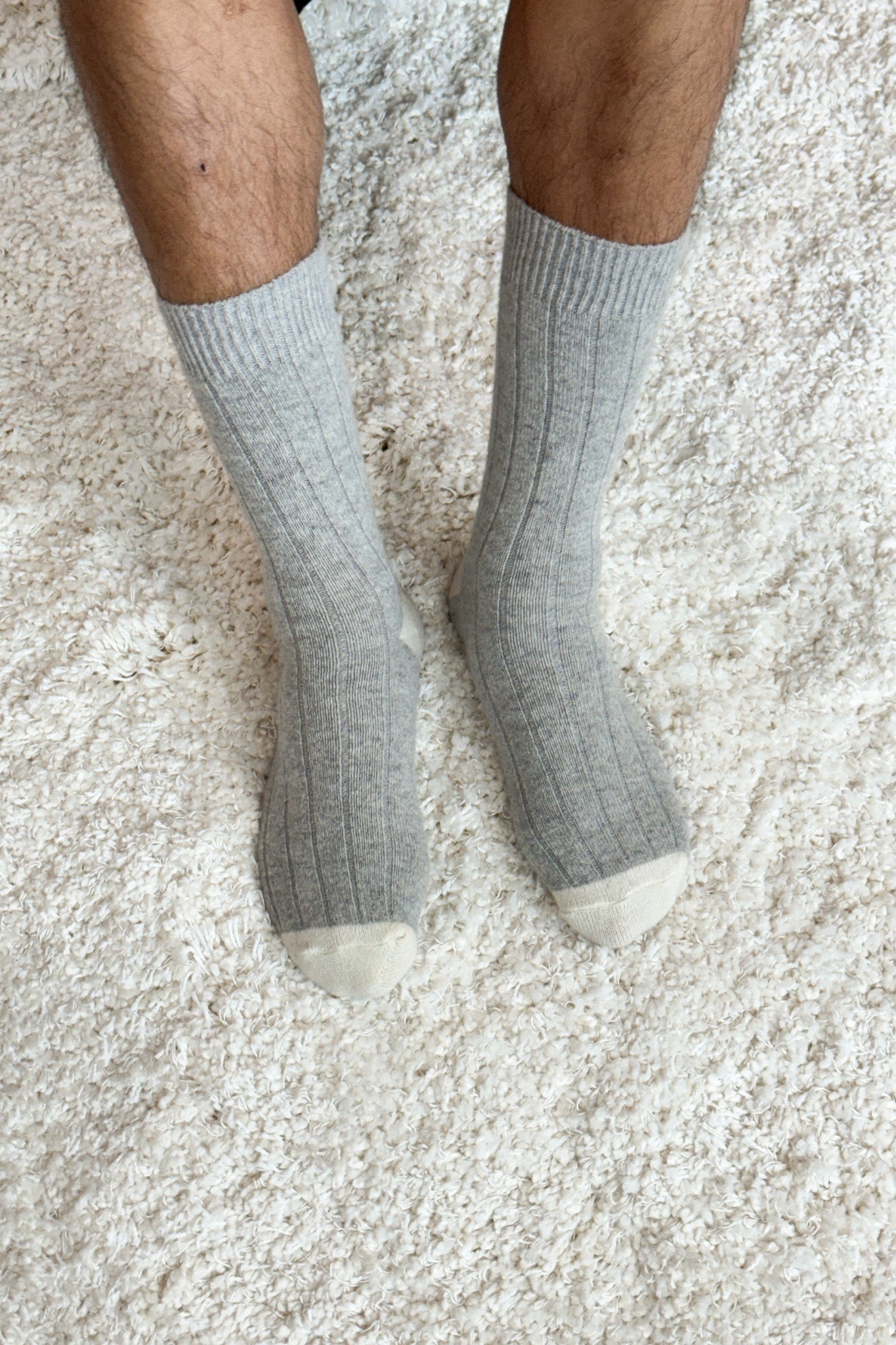 Chaussettes classiques en cachemire EXTENDED - Gris Mélange