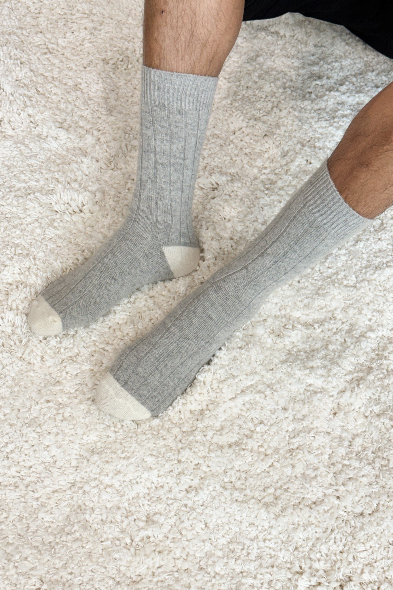 EXTENDED Cashmere Classic Socks - Grey Melange