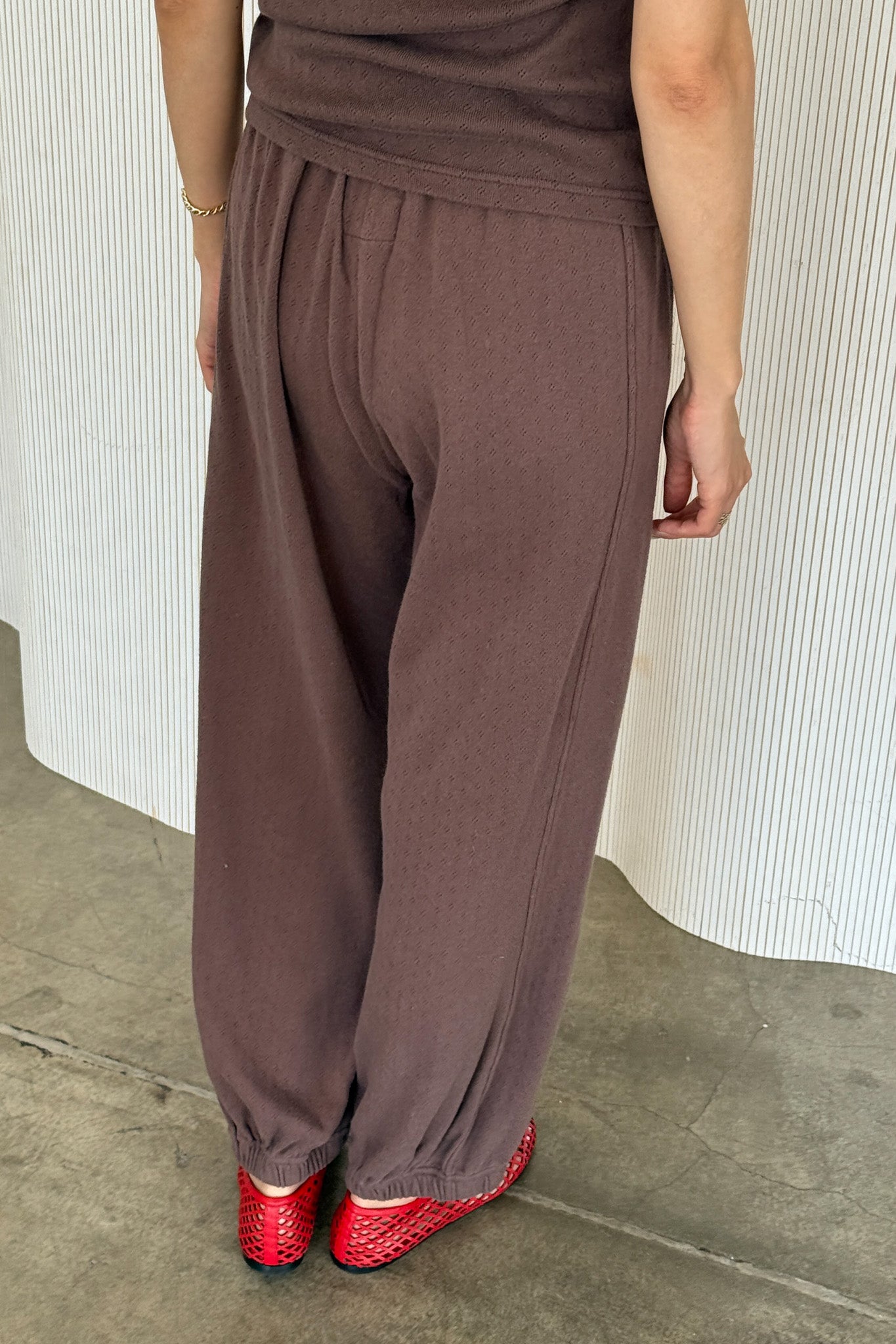 Pointelle Balloon Pants - CHOCOLATE