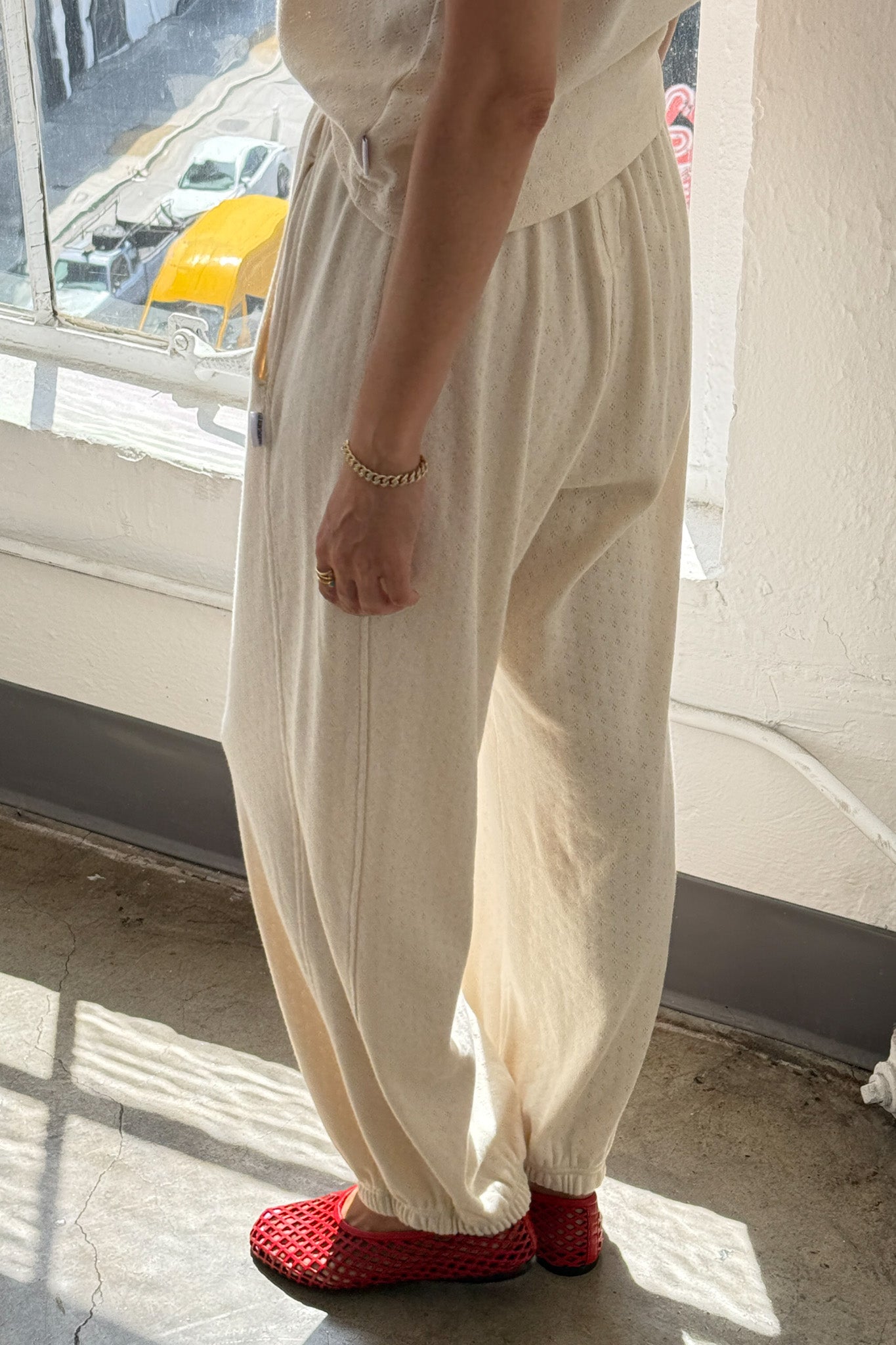 Pointelle Balloon Pants - NATUREL