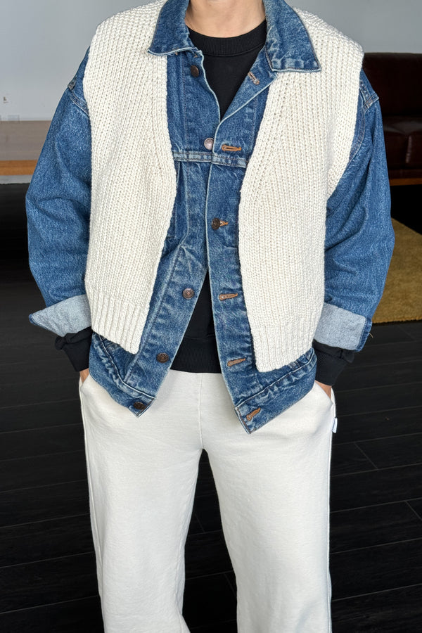 Chaleco tipo suéter de algodón Granny - Natural