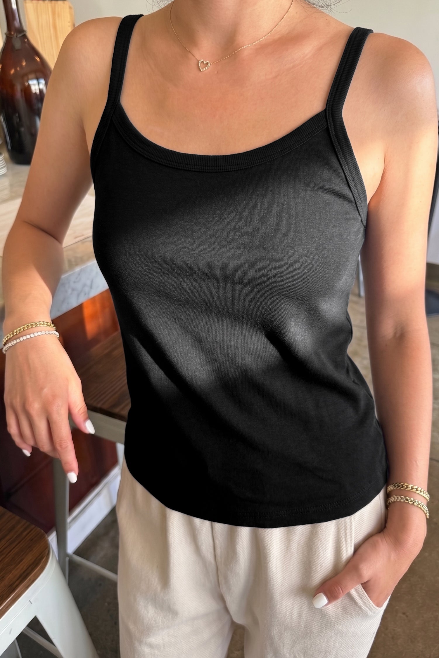 Premium Jersey Dana Cami - Black