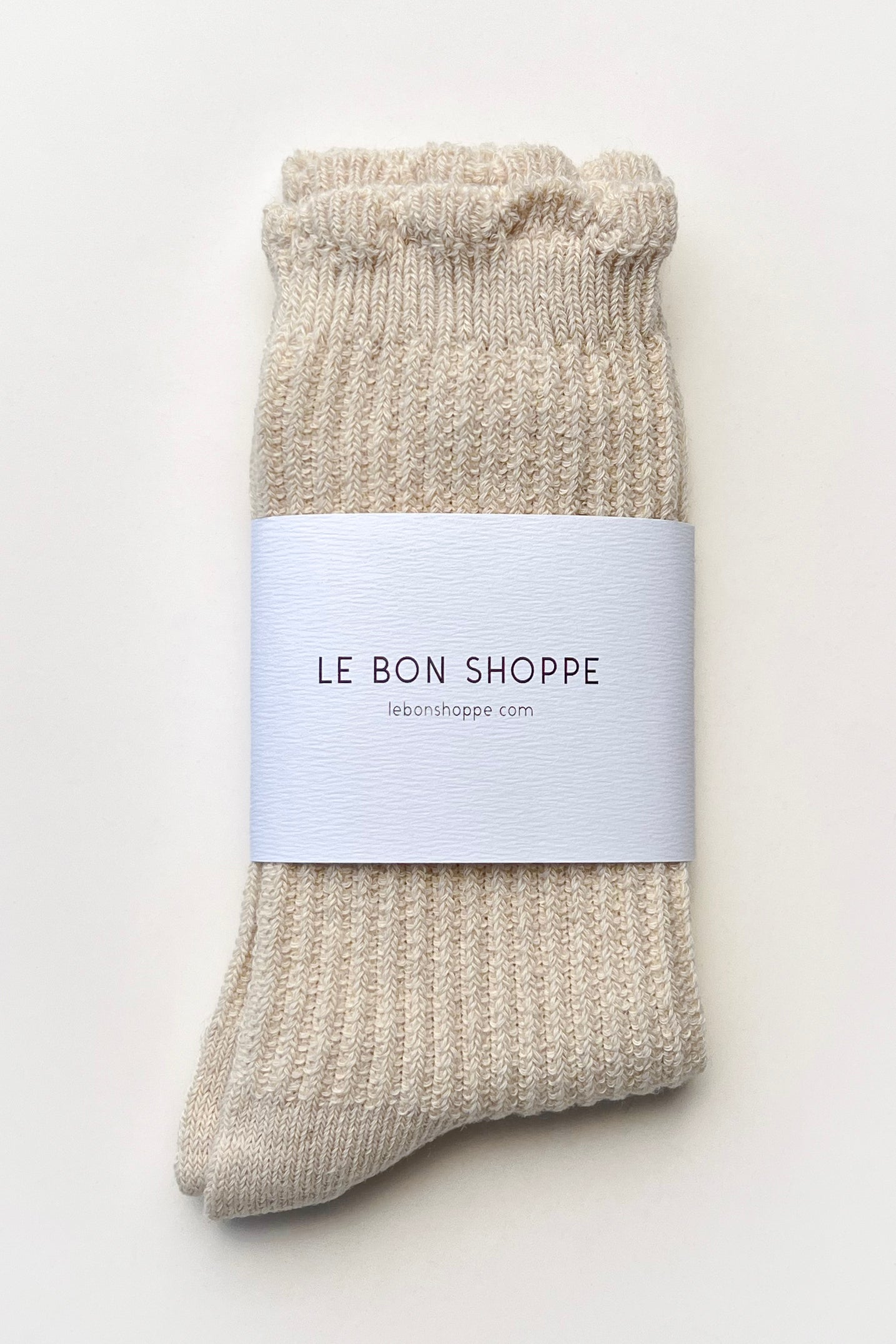 Linen Scallop Socks - Naturel