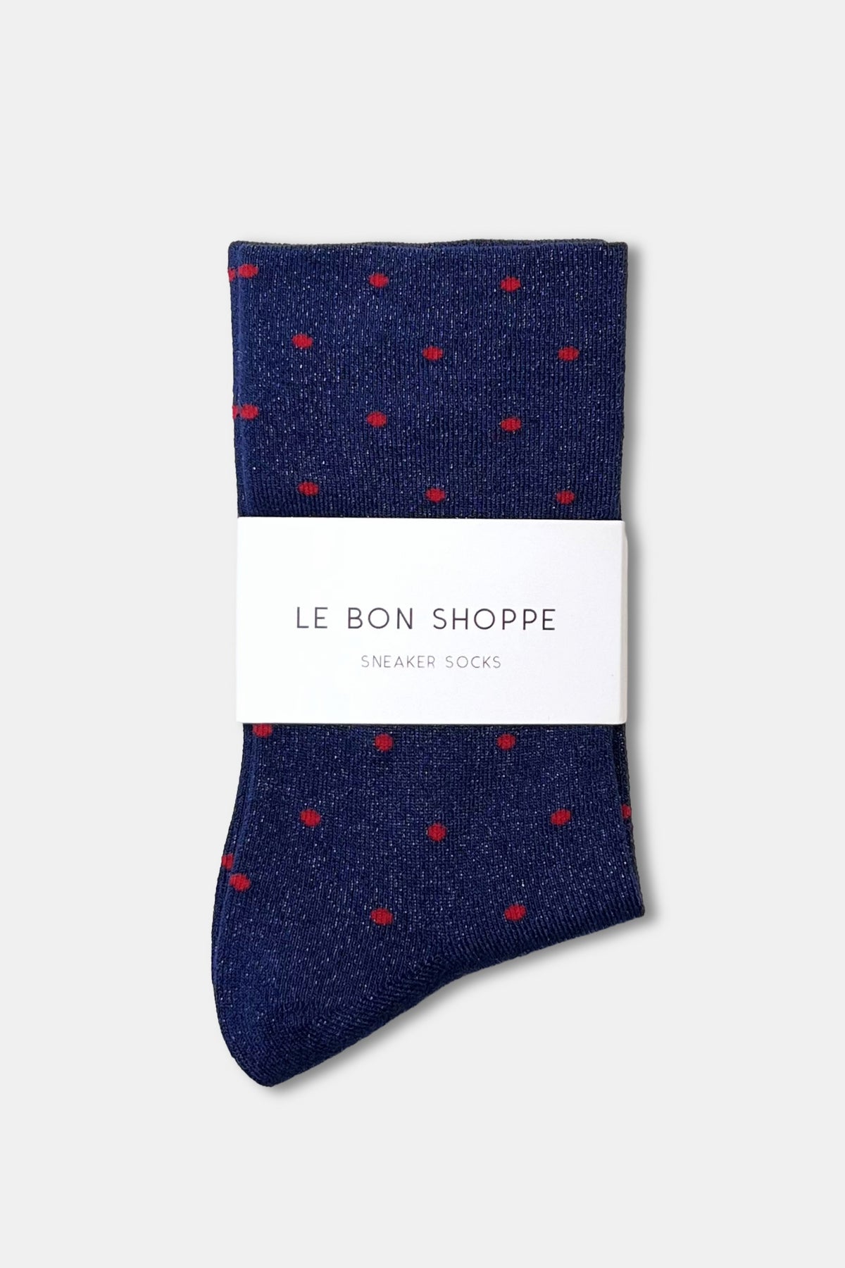 Lurex Patterned Sneaker - Polka Dot - Ink Blue/Red
