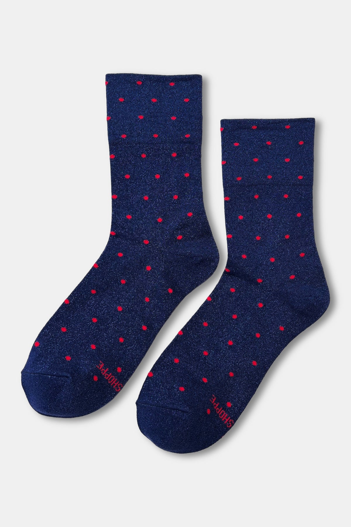 Lurex Patterned Sneaker - Polka Dot - Ink Blue/Red