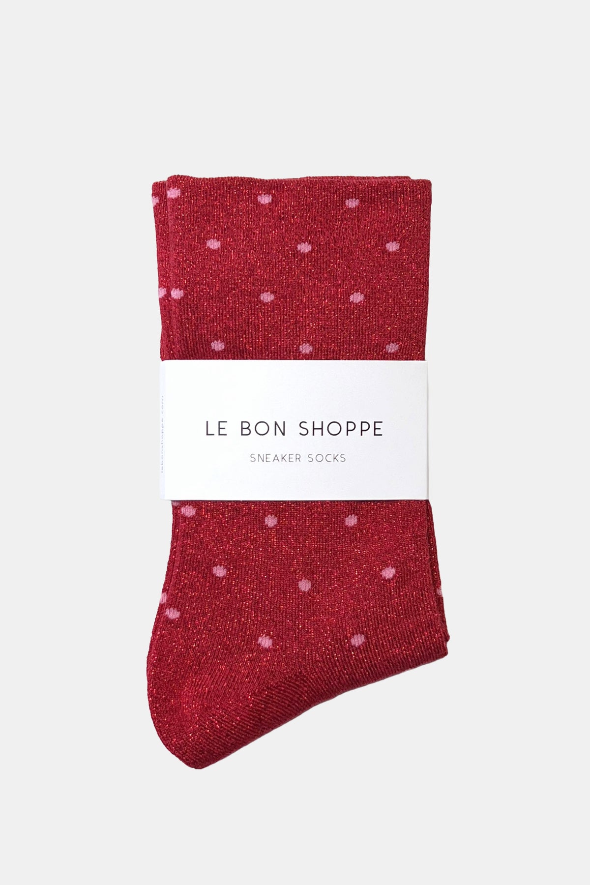 Lurex Patterned Sneaker - Polka Dot - Red/Pink