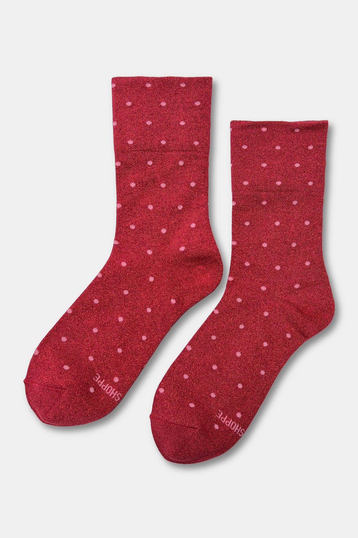 Lurex Patterned Sneaker - Polka Dot - Red/Pink