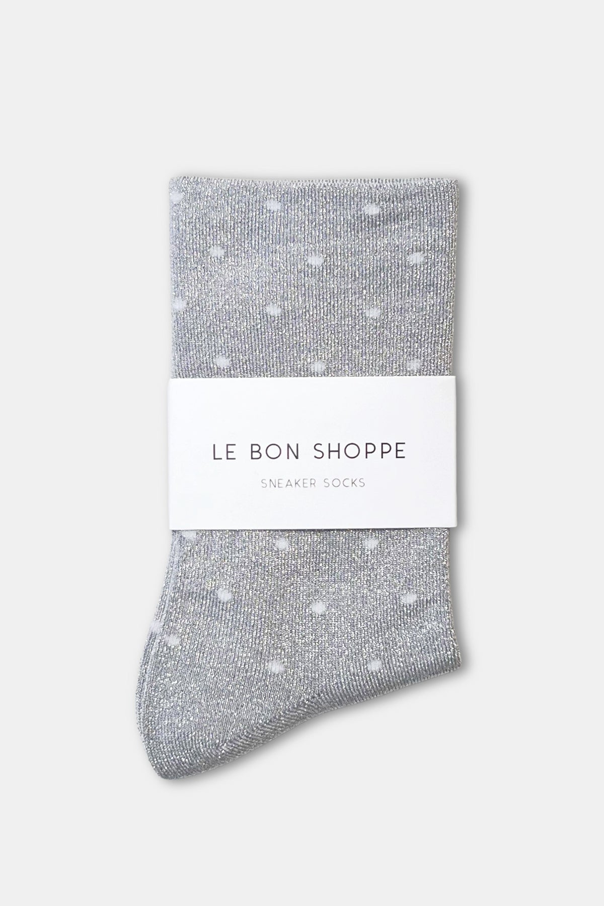 Lurex Patterned Sneaker - Polka Dot - Silver/White