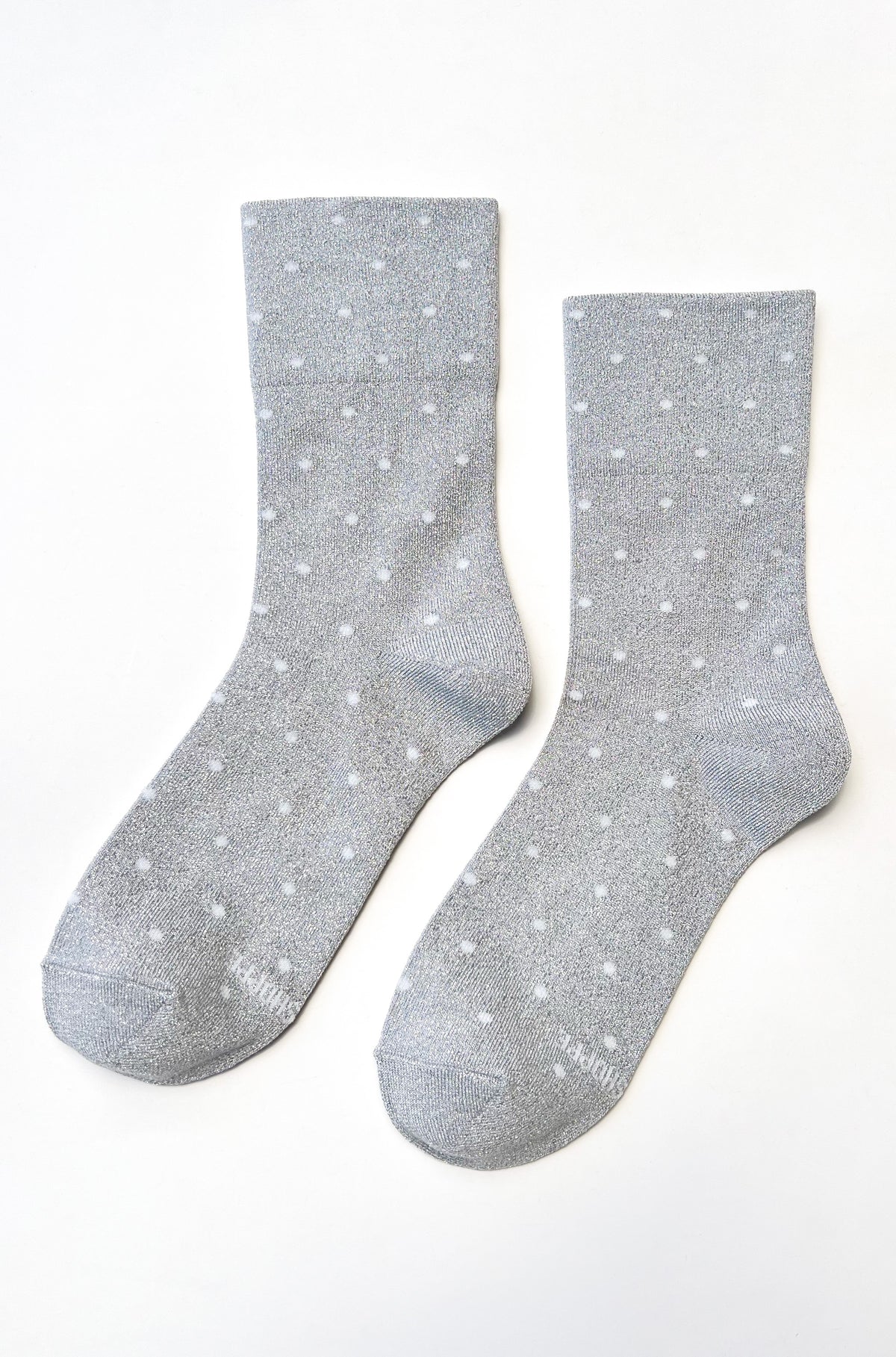 Lurex Patterned Sneaker - Polka Dot - Silver/White