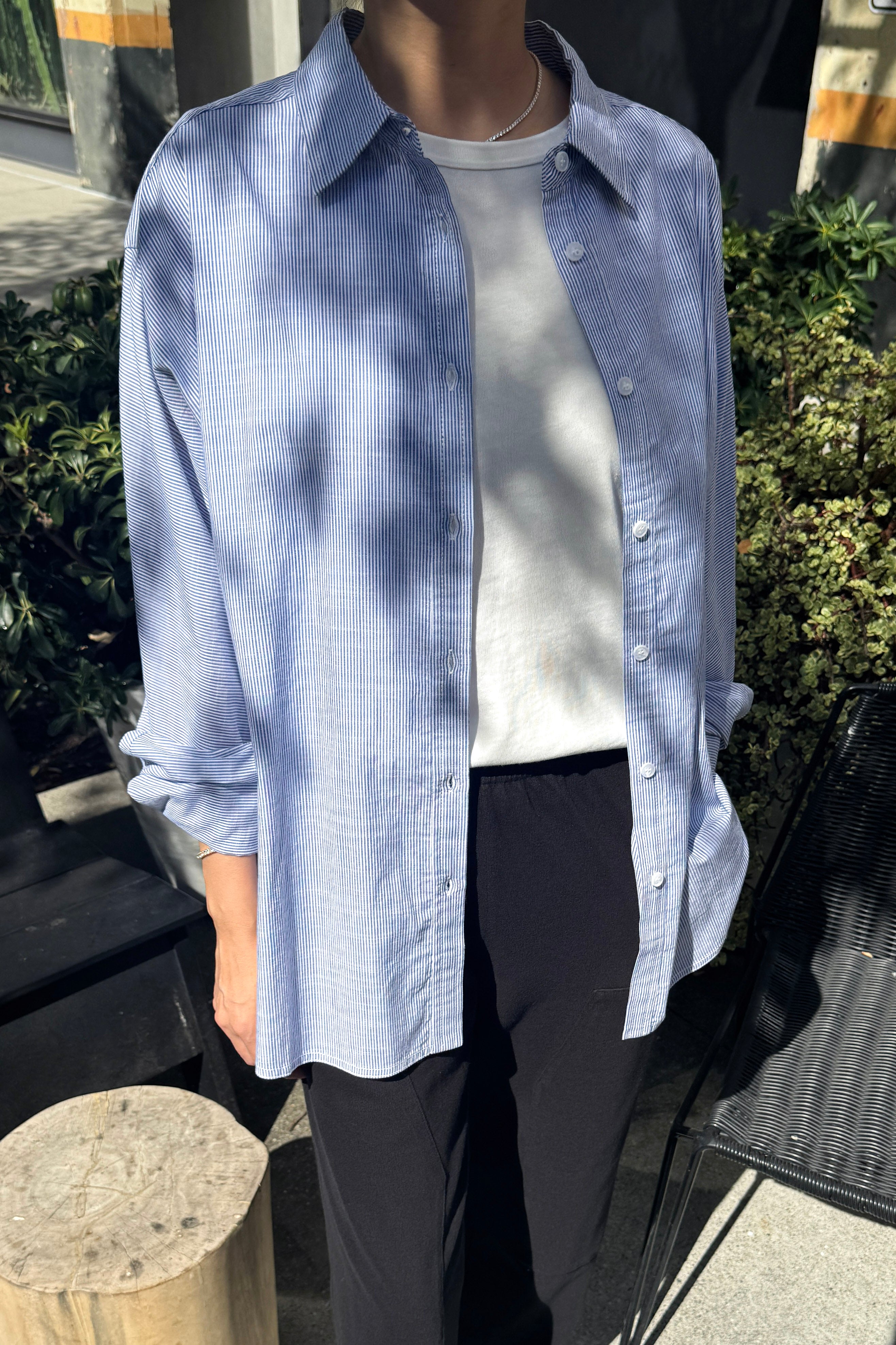 Light Weight Owen Shirt - Blue Pinstripe