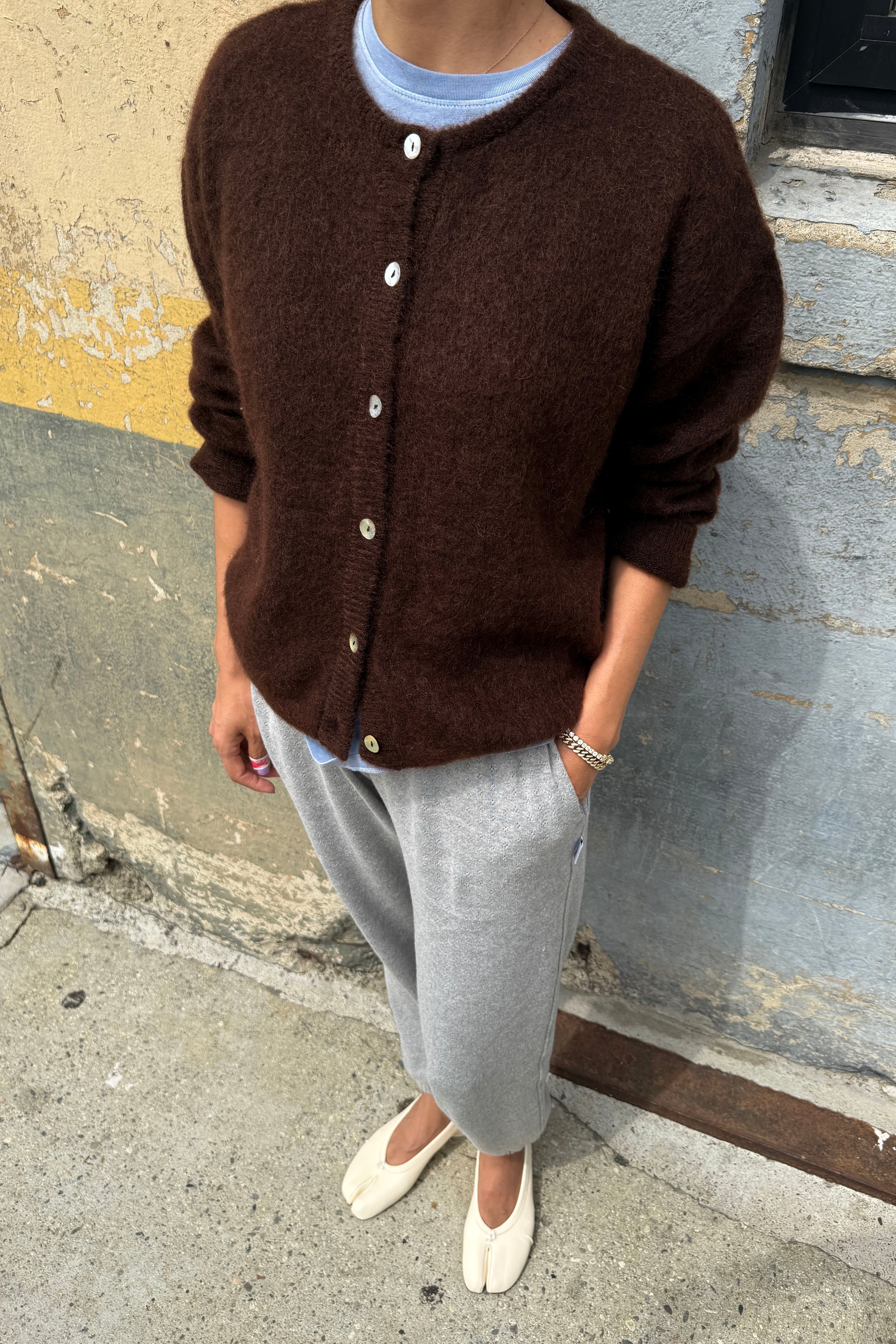 Leila Mohair Cardigan - Cocoa Bean