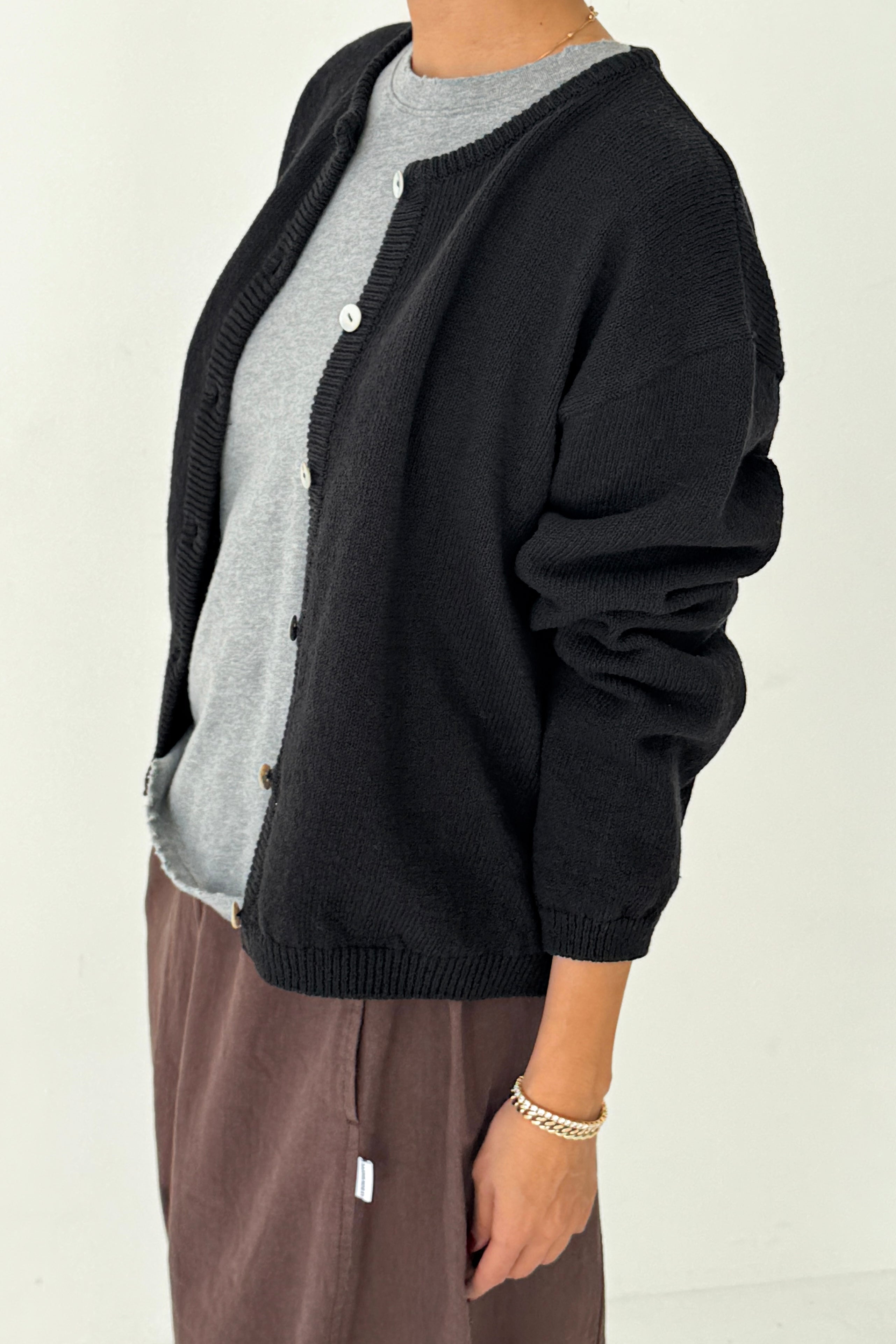 Cotton Leila Cardigan - Black