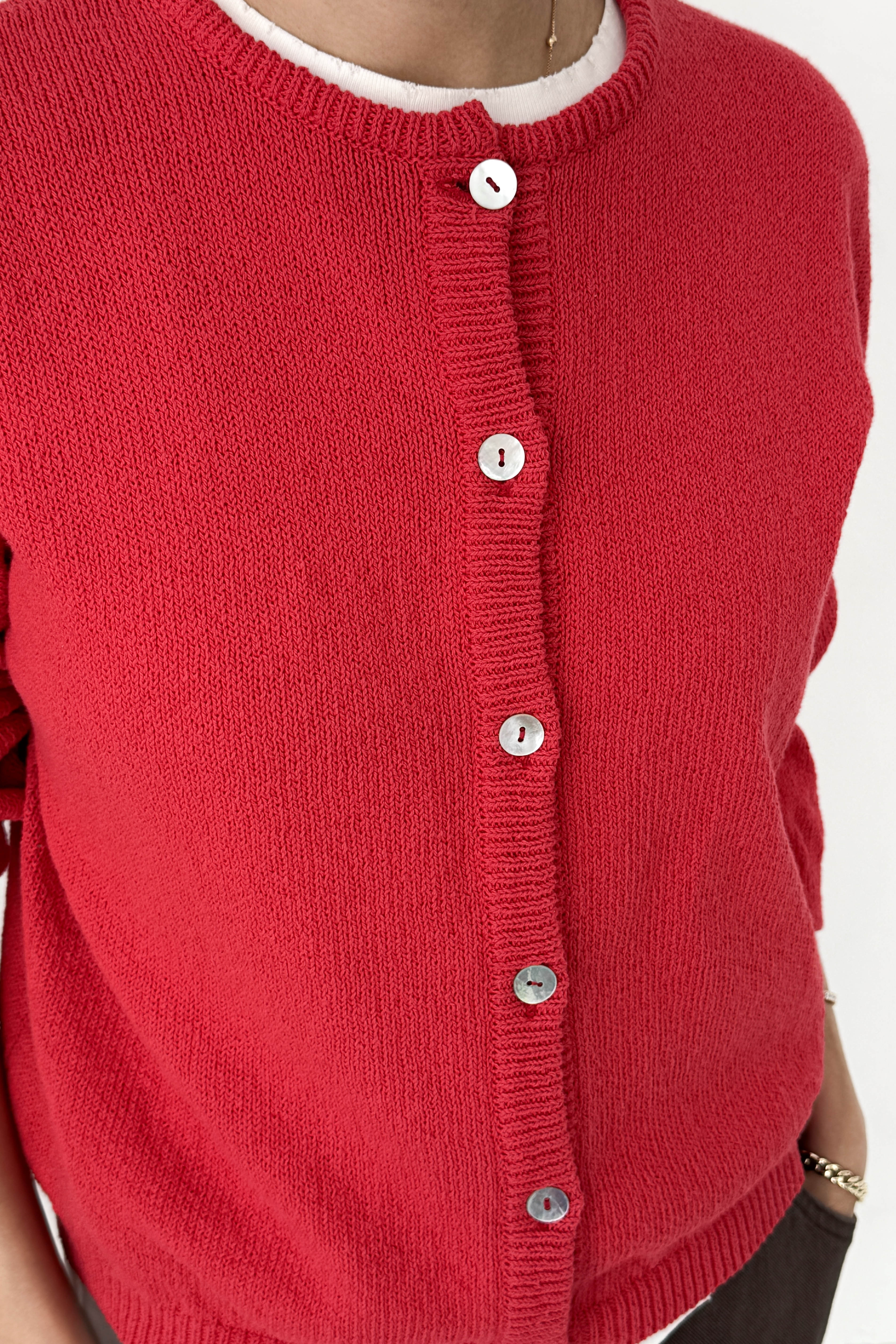 Cotton Leila Cardigan - Chili