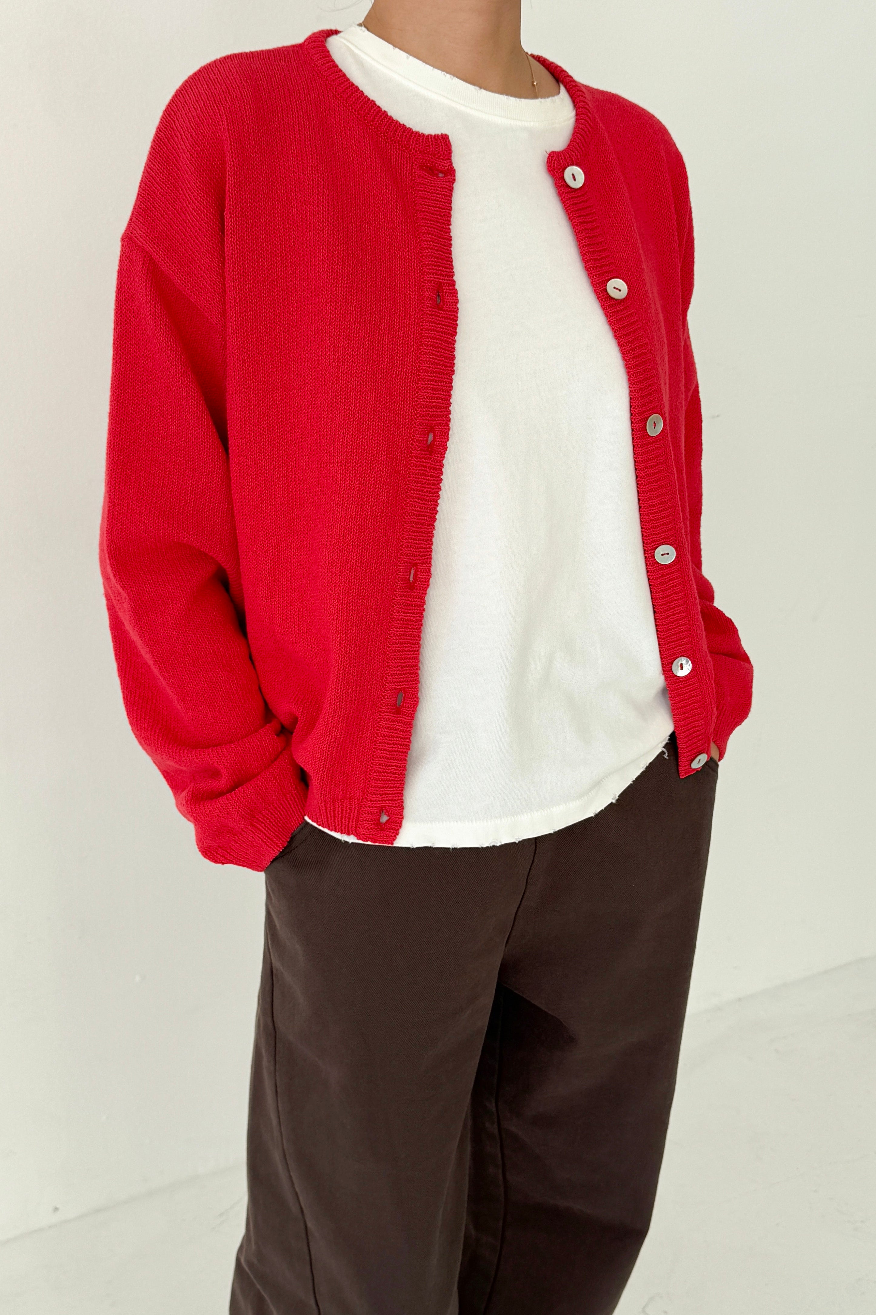 Cotton Leila Cardigan - Chili