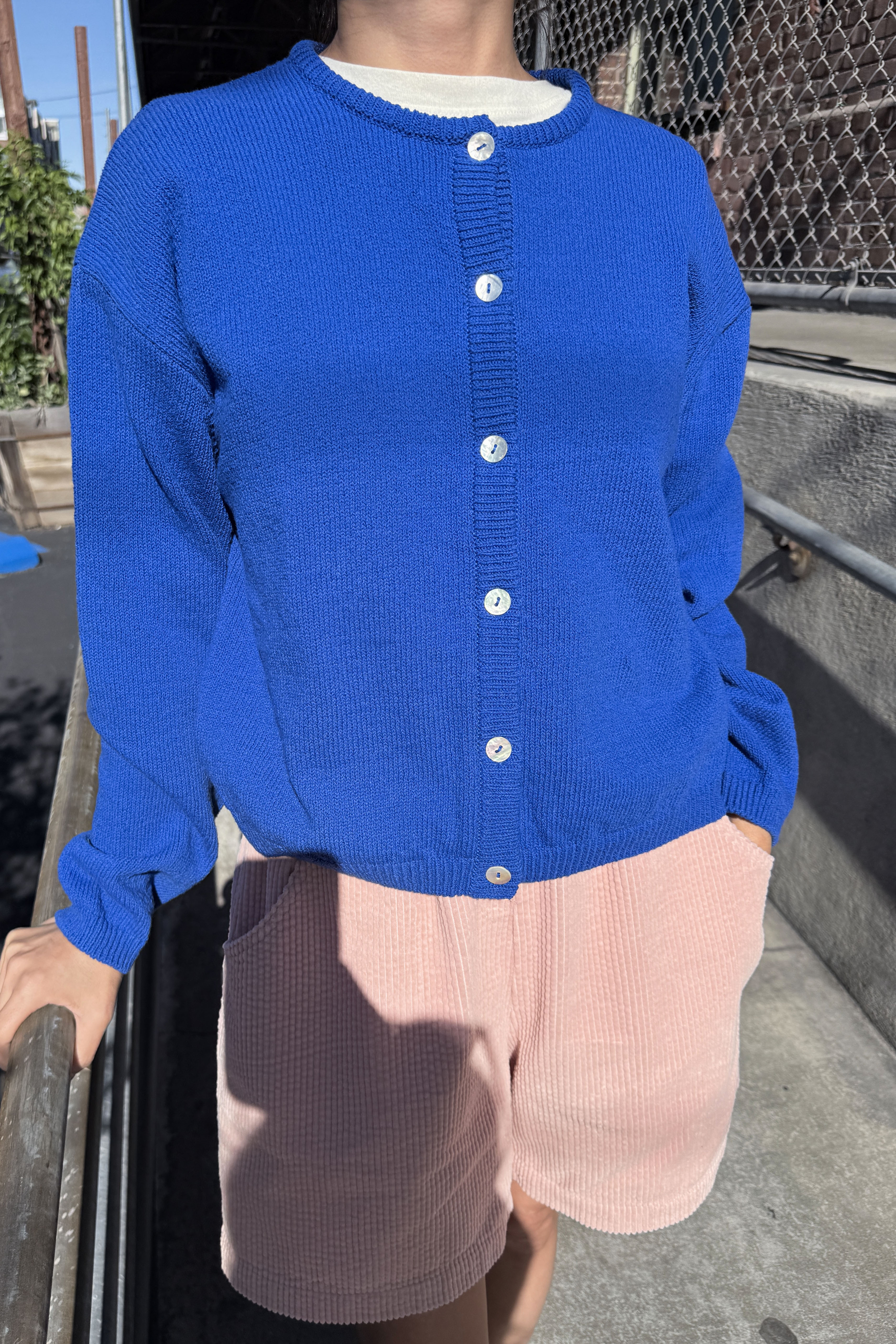 Cotton Leila Cardigan - Cobalt