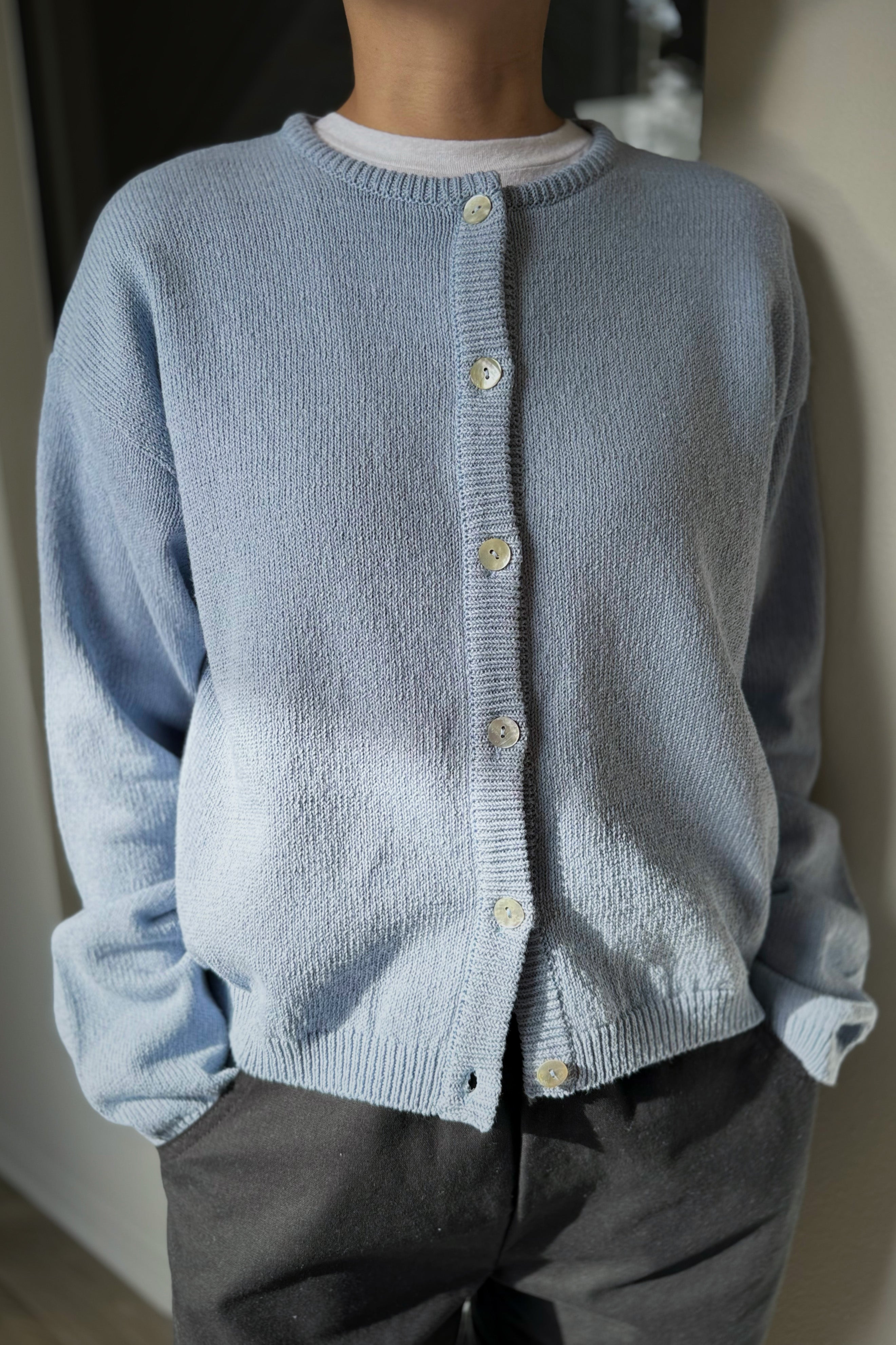 Cotton Leila Cardigan - Cornflower