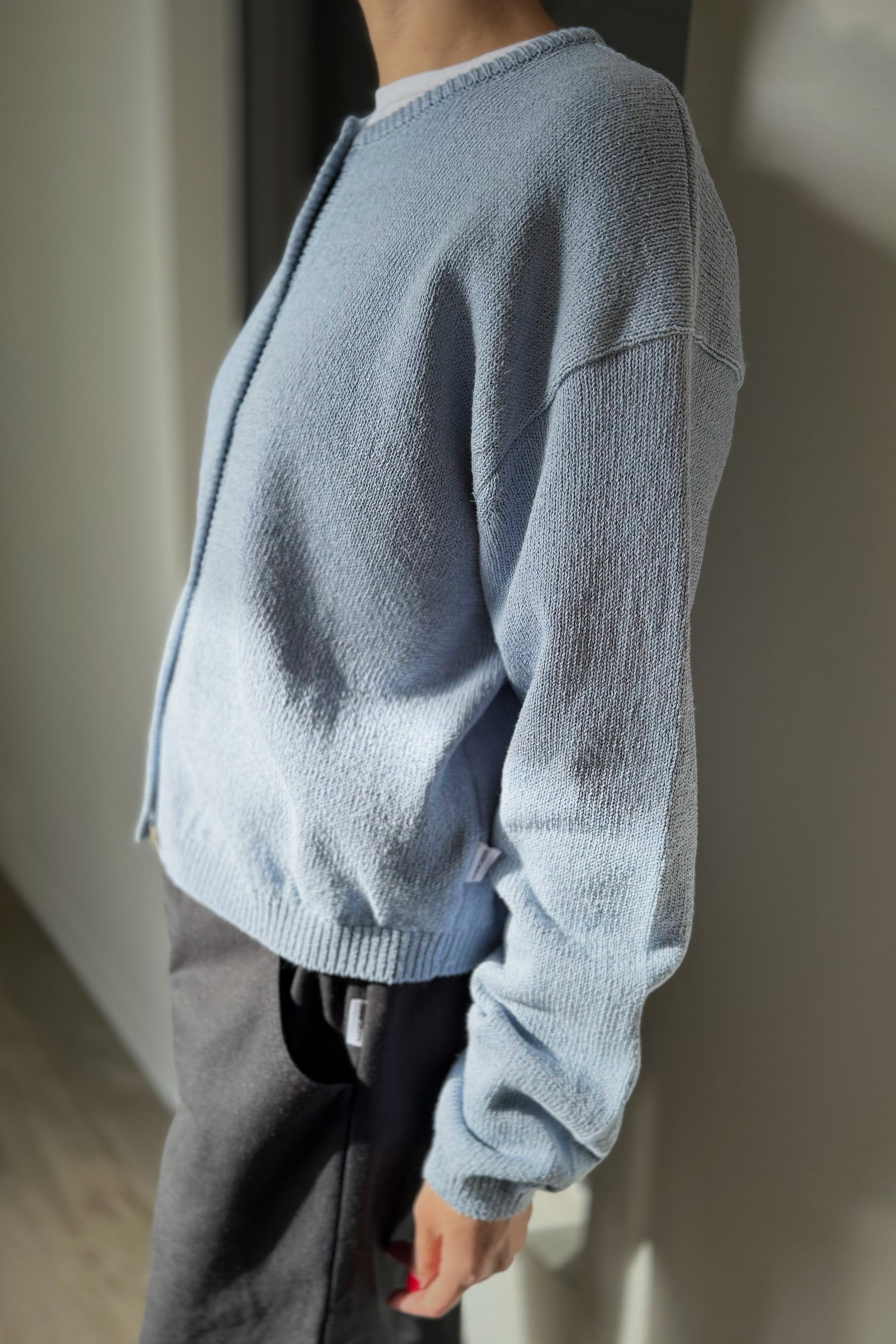 Cotton Leila Cardigan - Cornflower