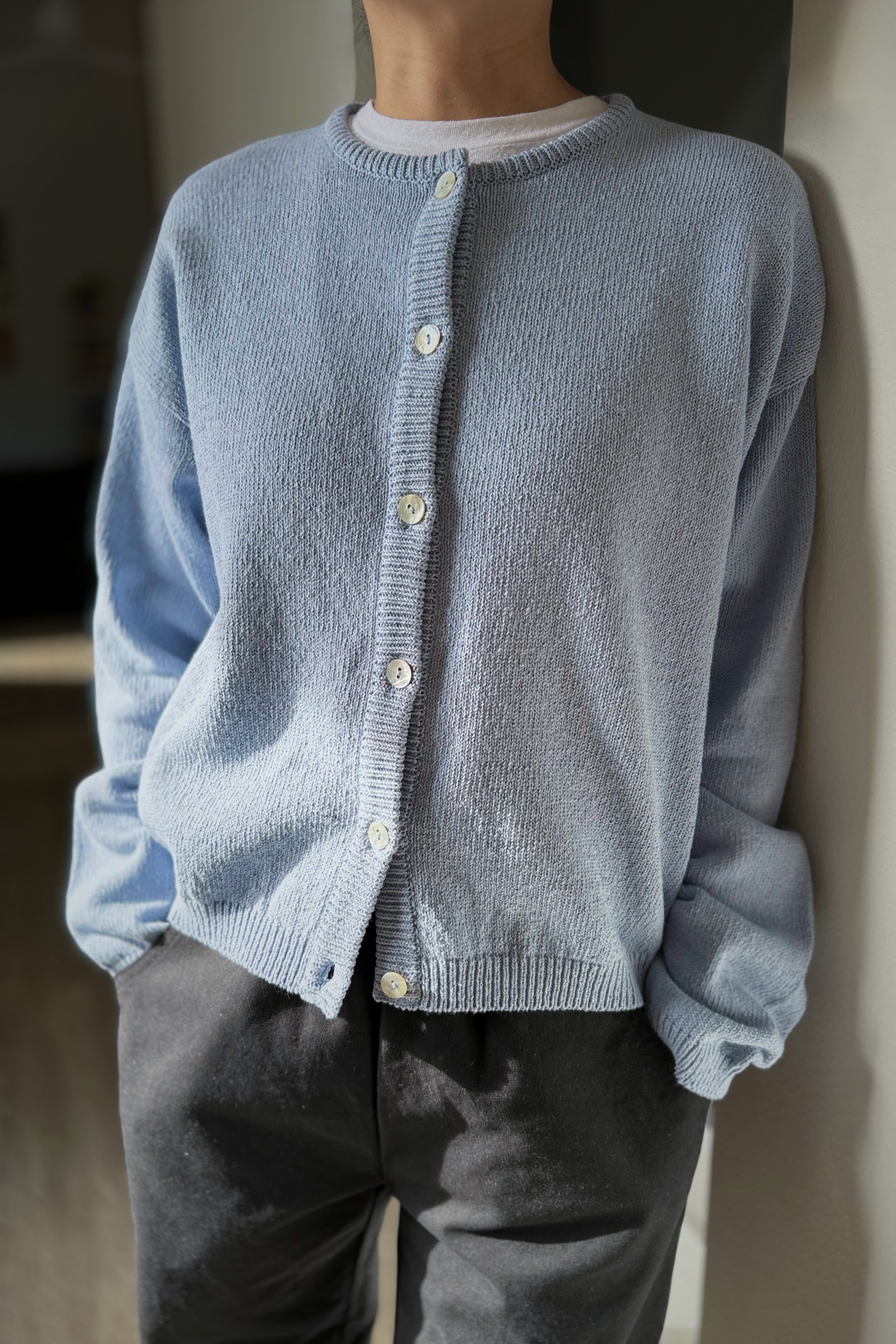 Cotton Leila Cardigan - Cornflower