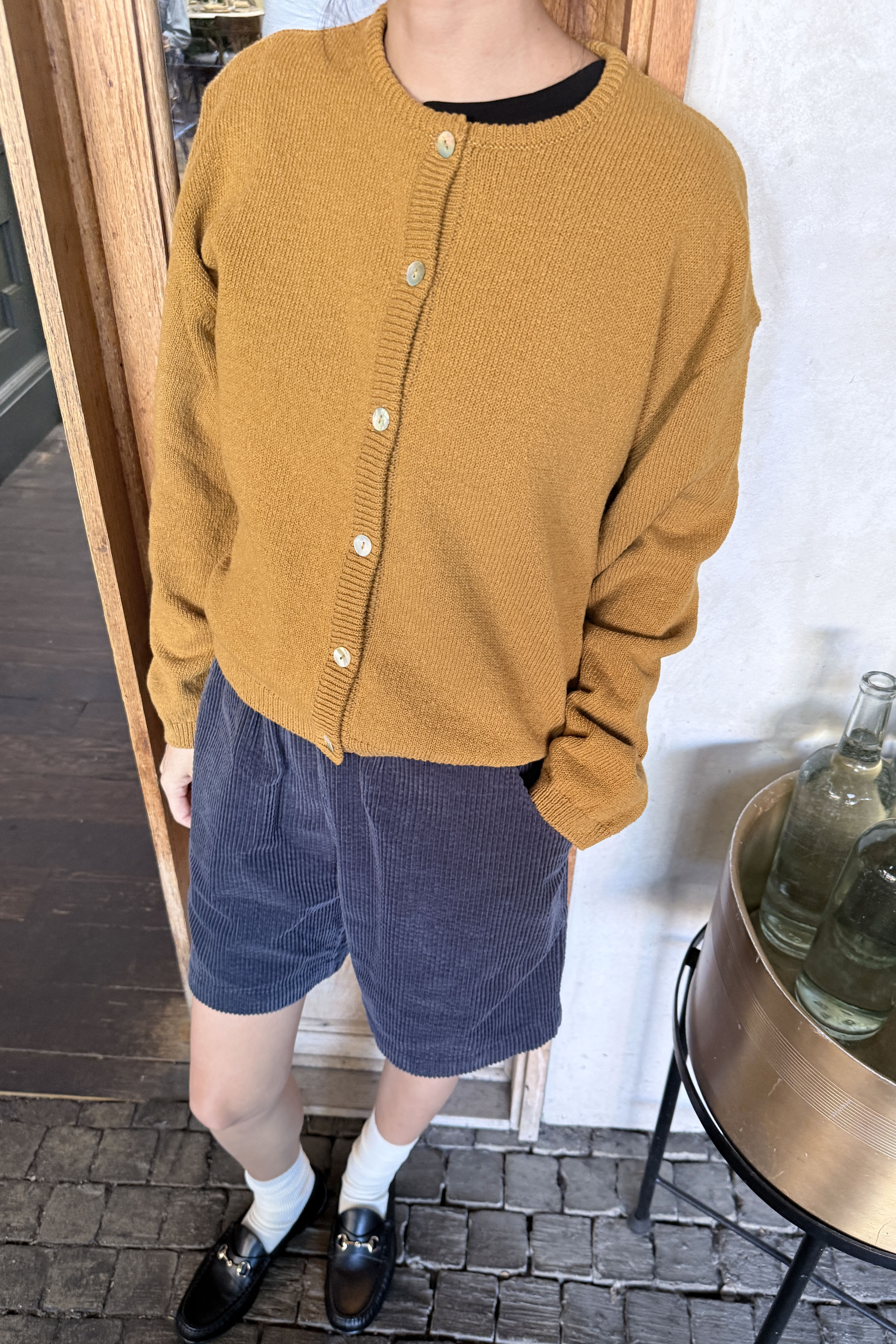 Cotton Leila Cardigan - Dijon