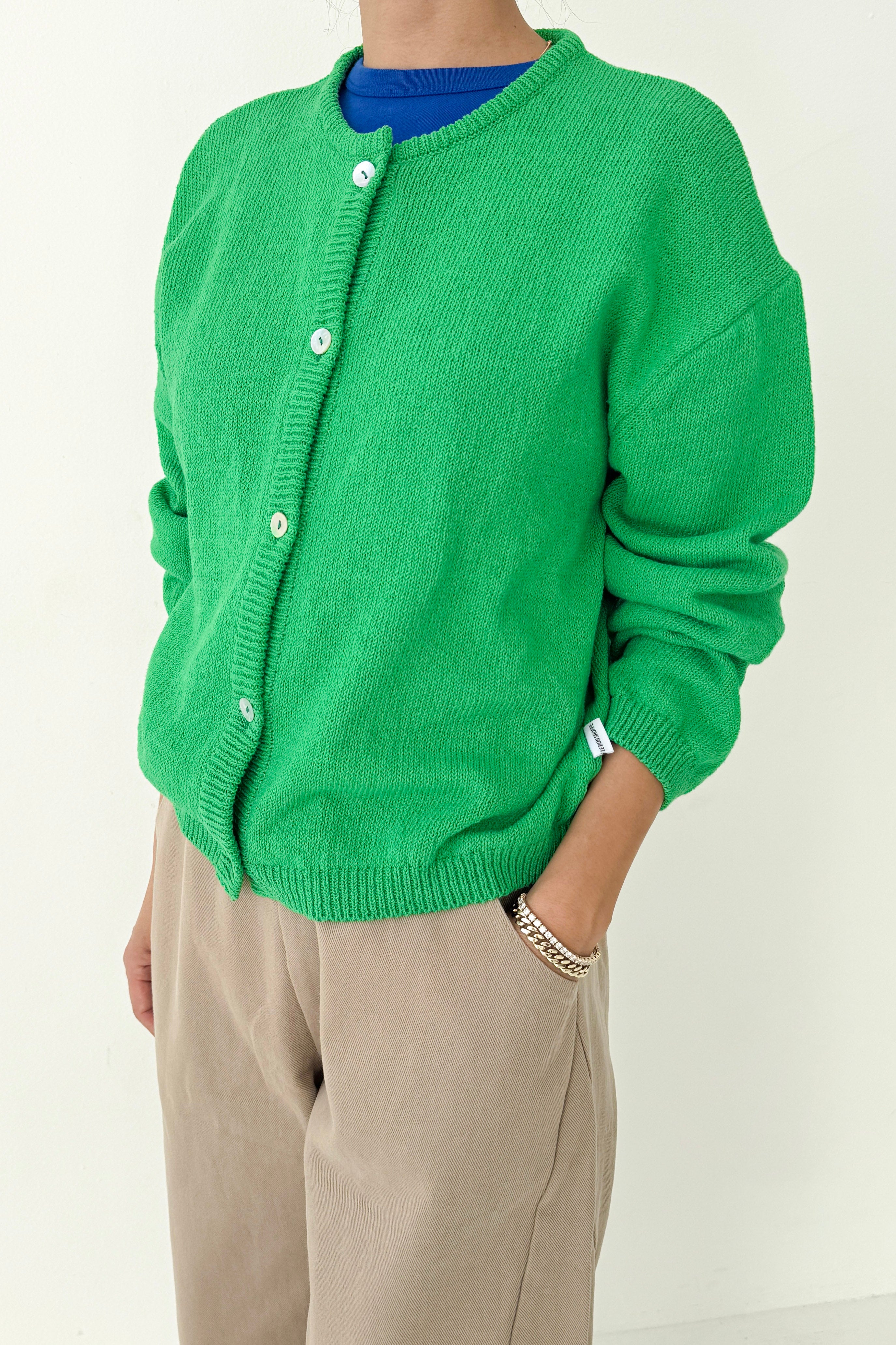 Cotton Leila Cardigan - Spring Green