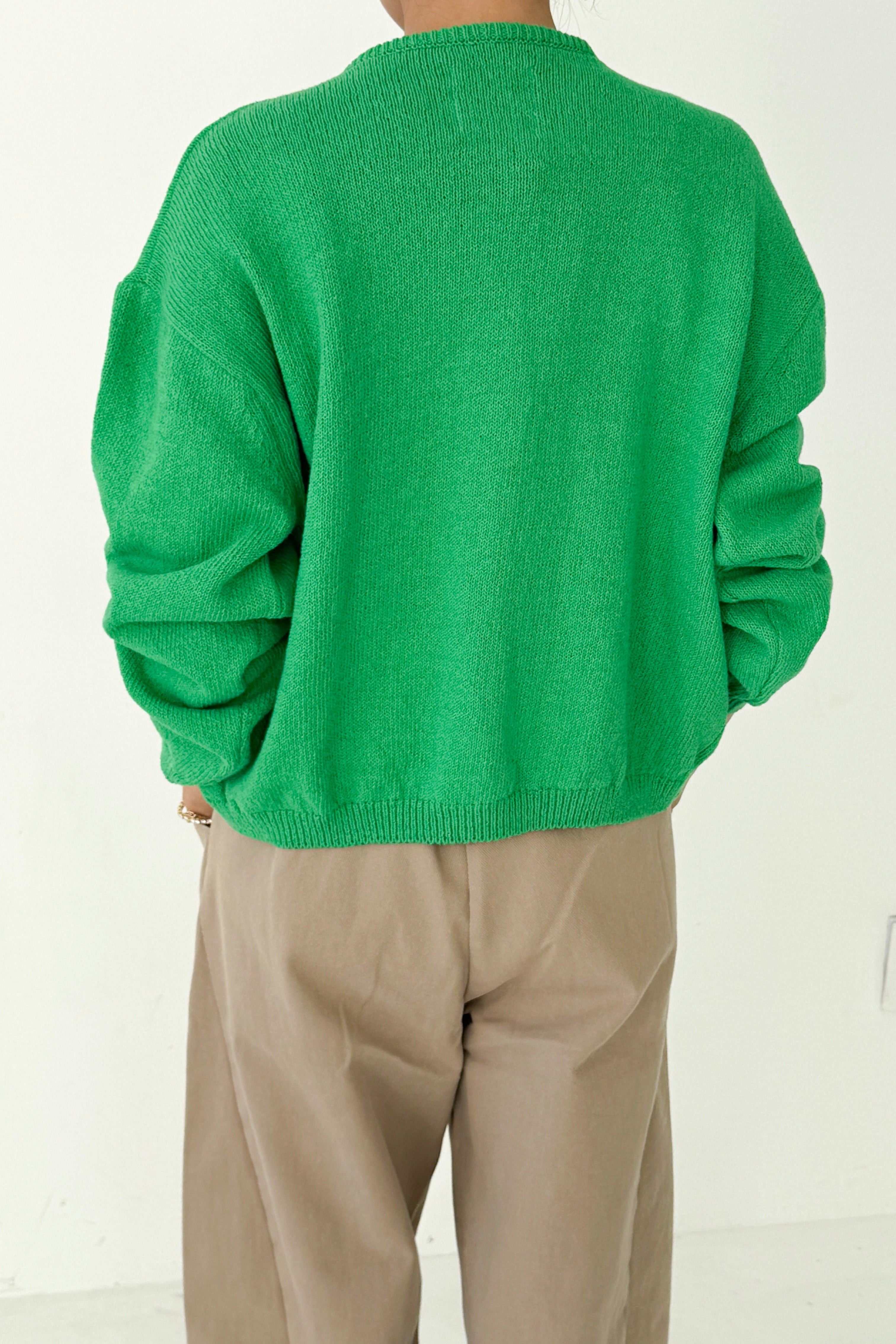 Cotton Leila Cardigan - Spring Green