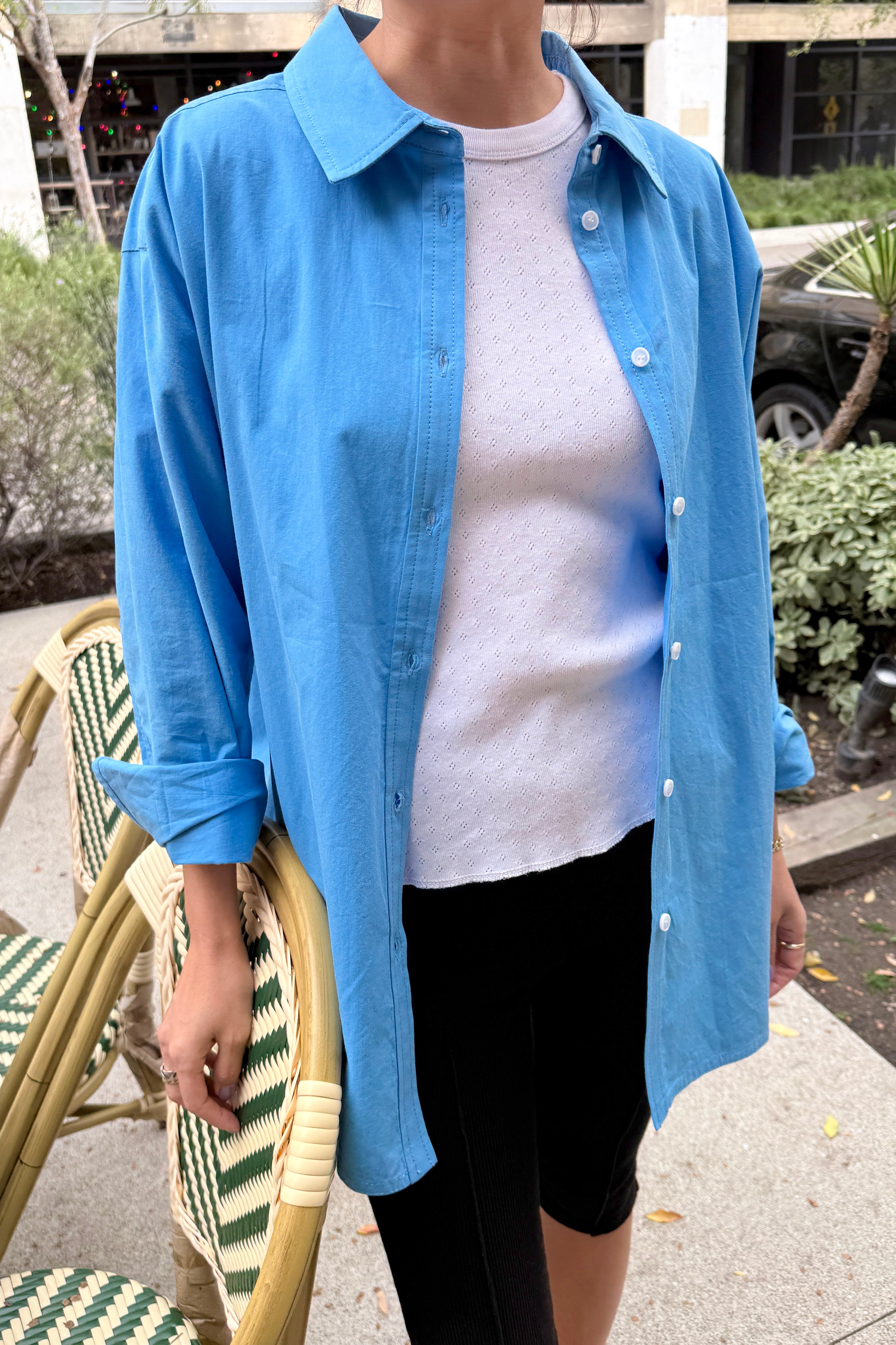 allege 22fw print shirt blue 【公式通販】