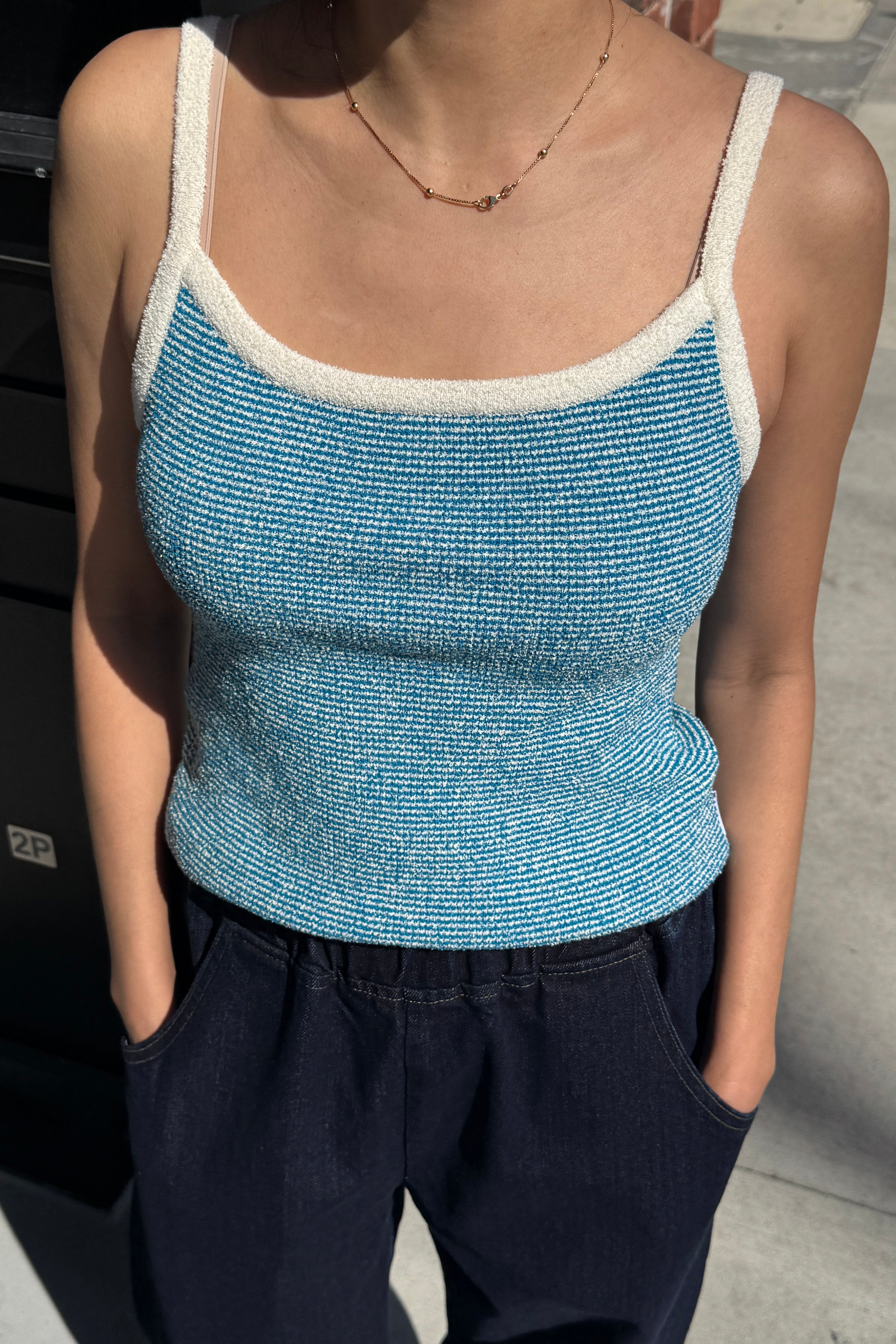 Lily Sweater Cami - Blue Stripe