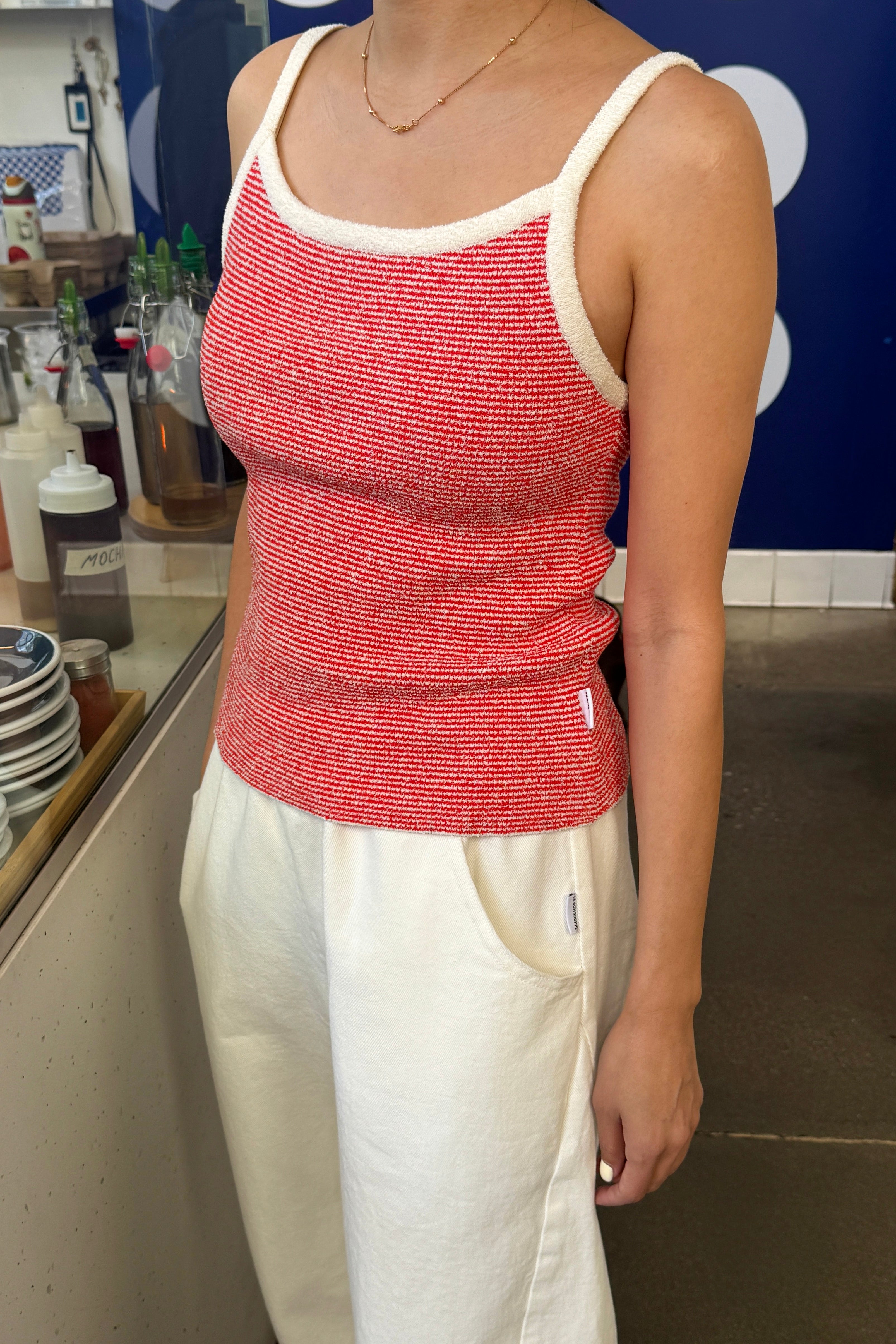 Lily Sweater Cami - Red Stripe