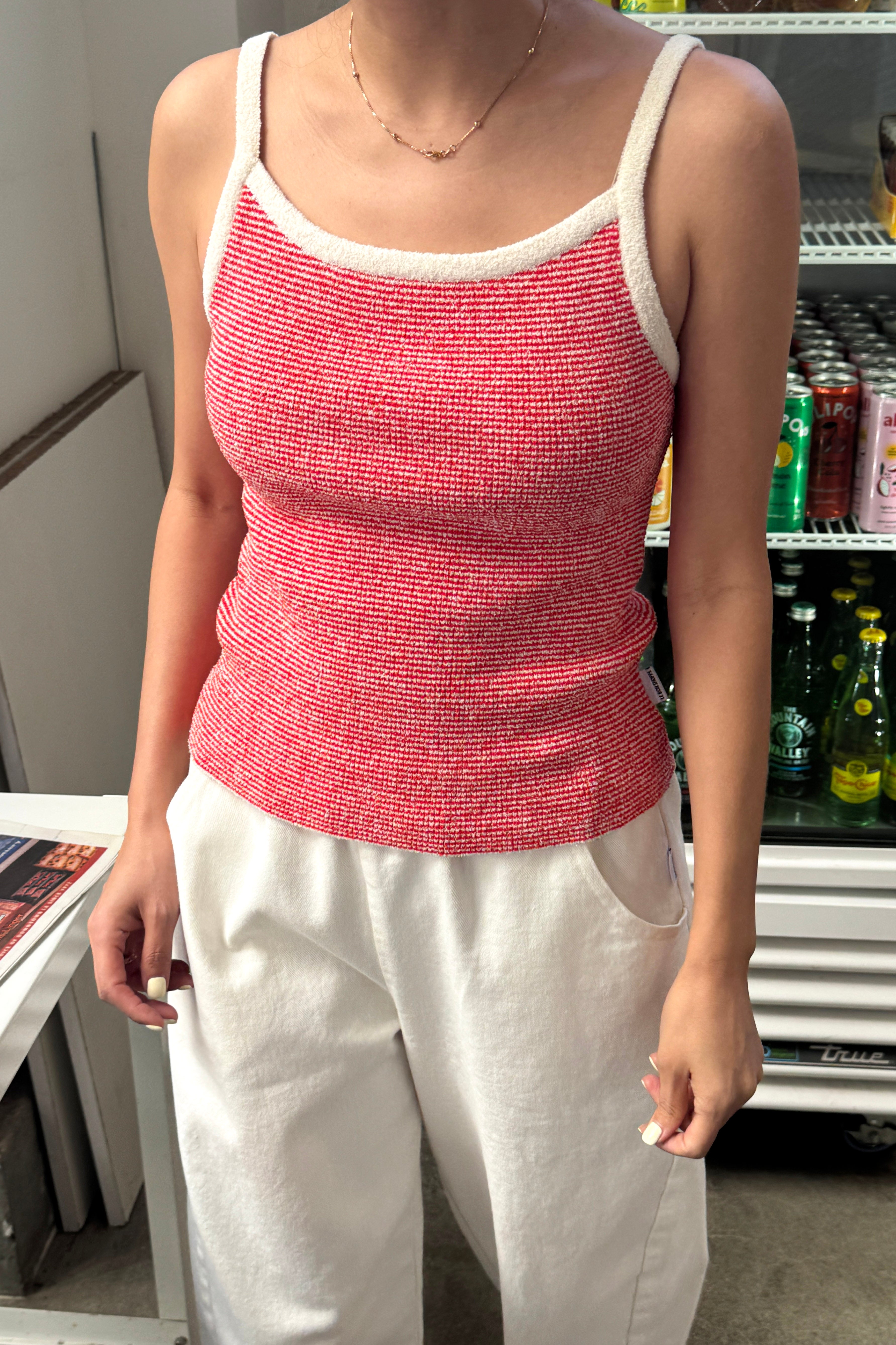 Lily Sweater Cami - Red Stripe