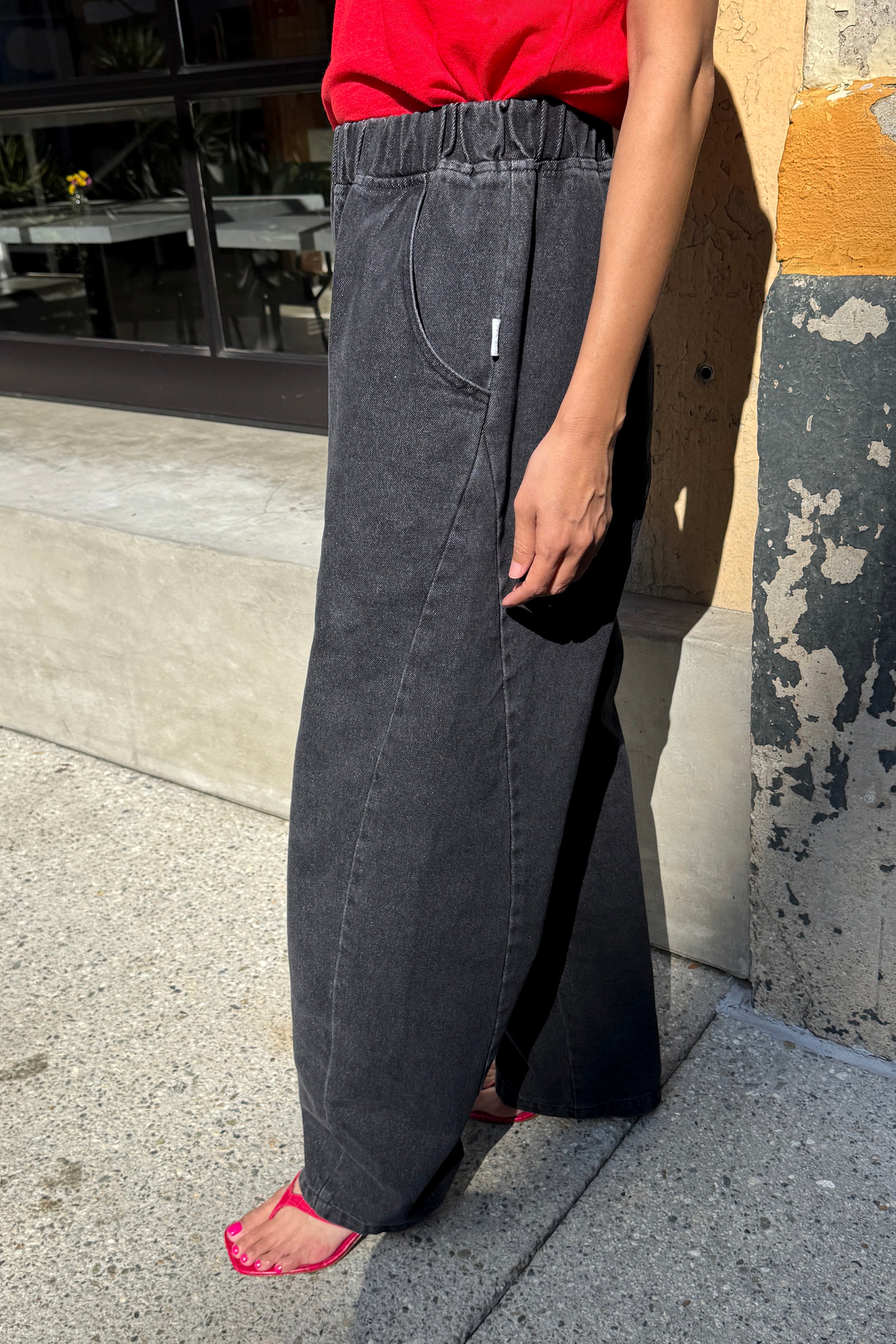 Long Arc Pants - Black Denim