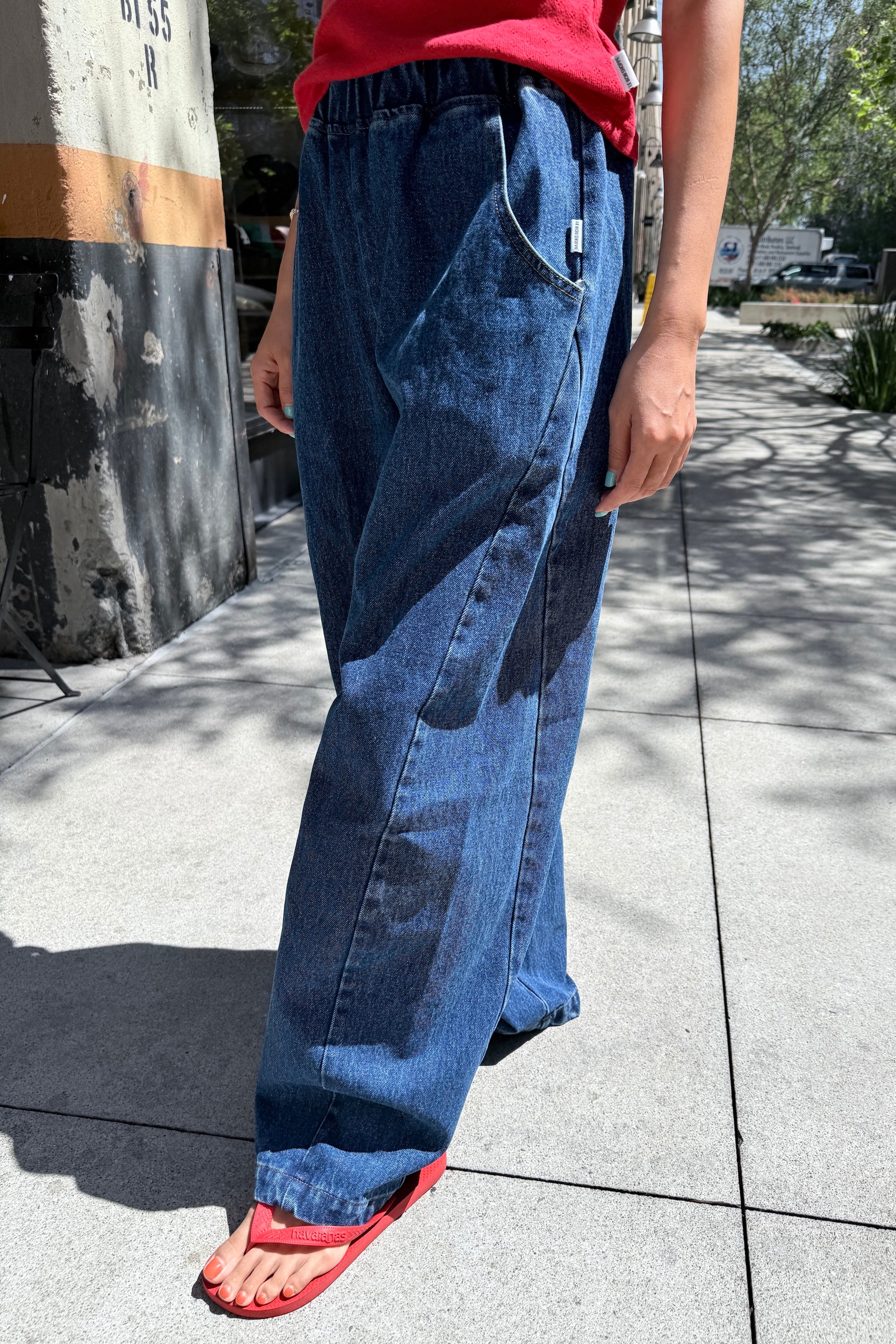 Pantalon Long Arc - Denim Bleu