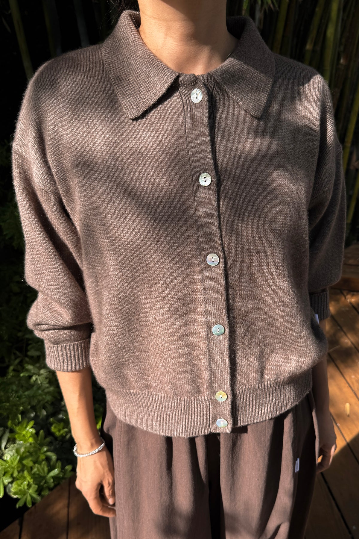 Lou Cashmere Cardigan - Frappe