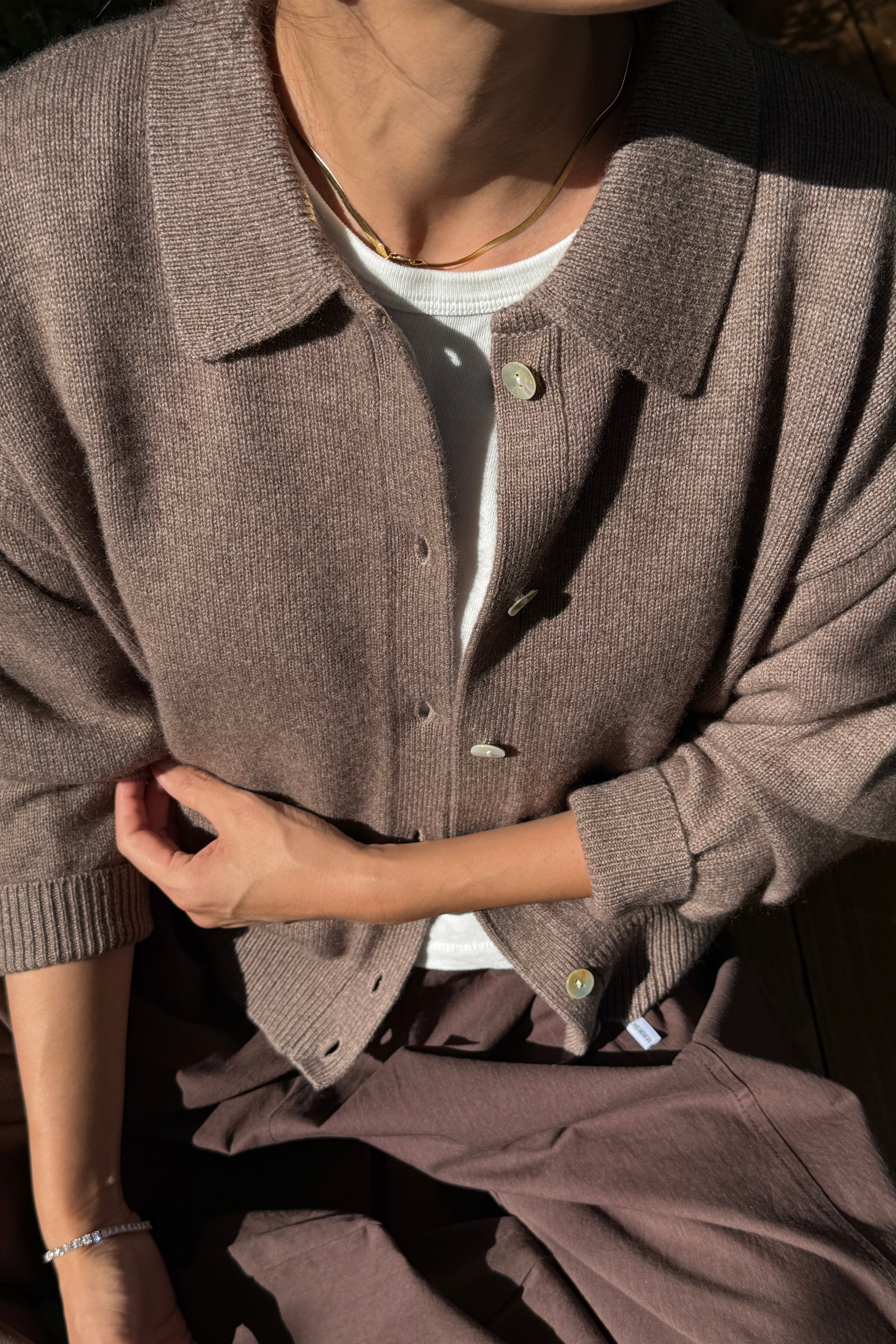 Lou Cashmere Cardigan - Frappe
