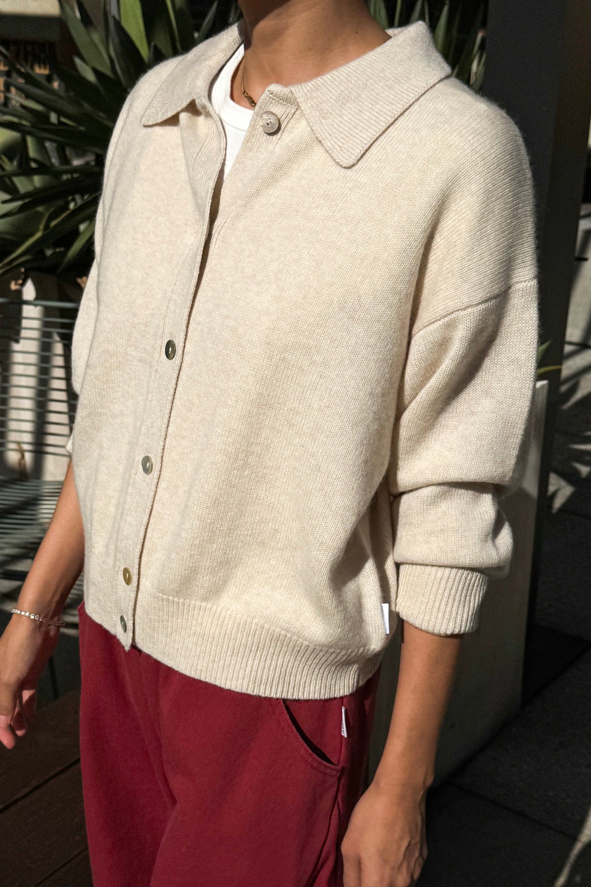 Lou Cashmere Cardigan - Oatmeal
