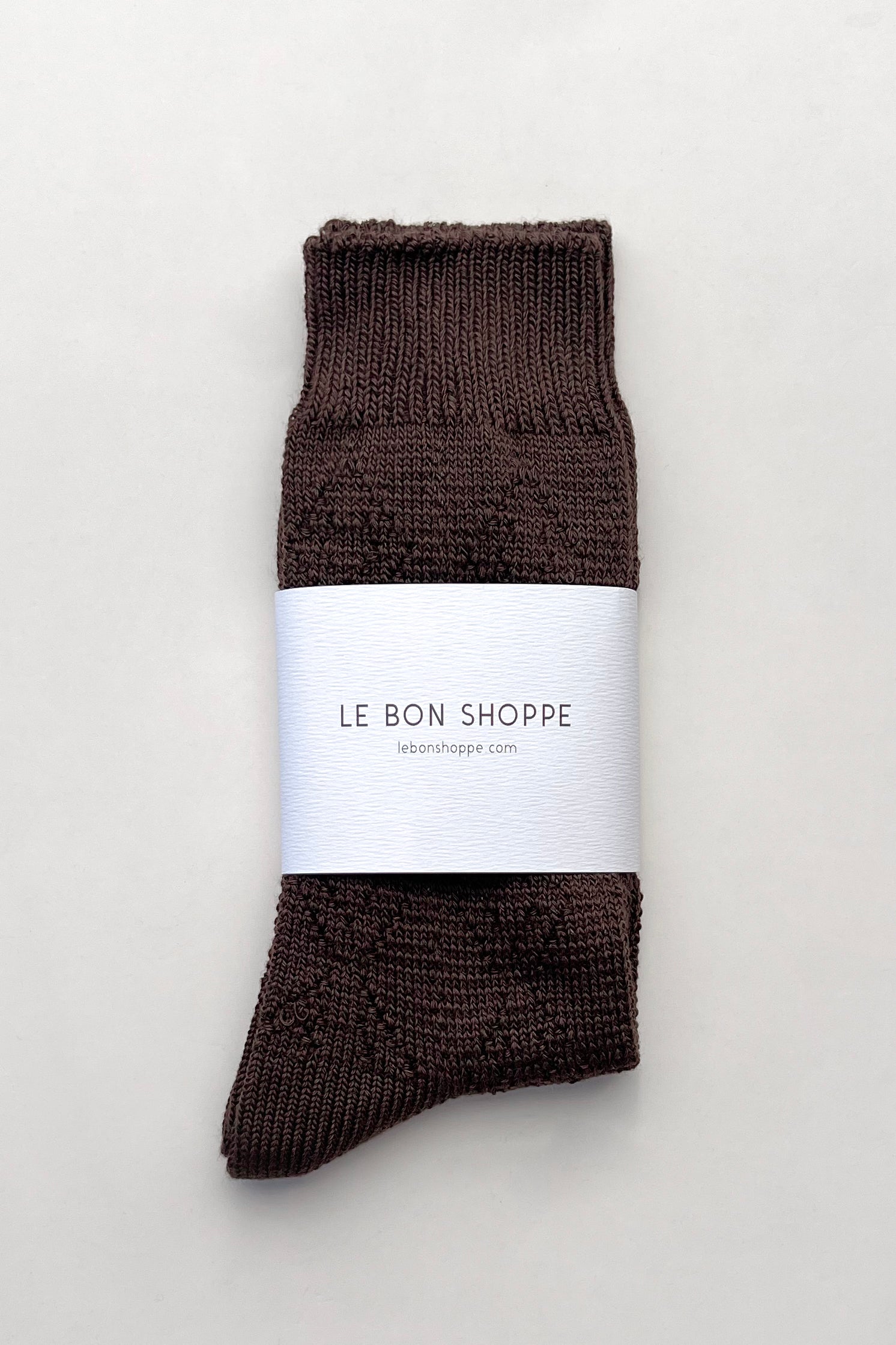 Modal Eyelet Socks - Brown