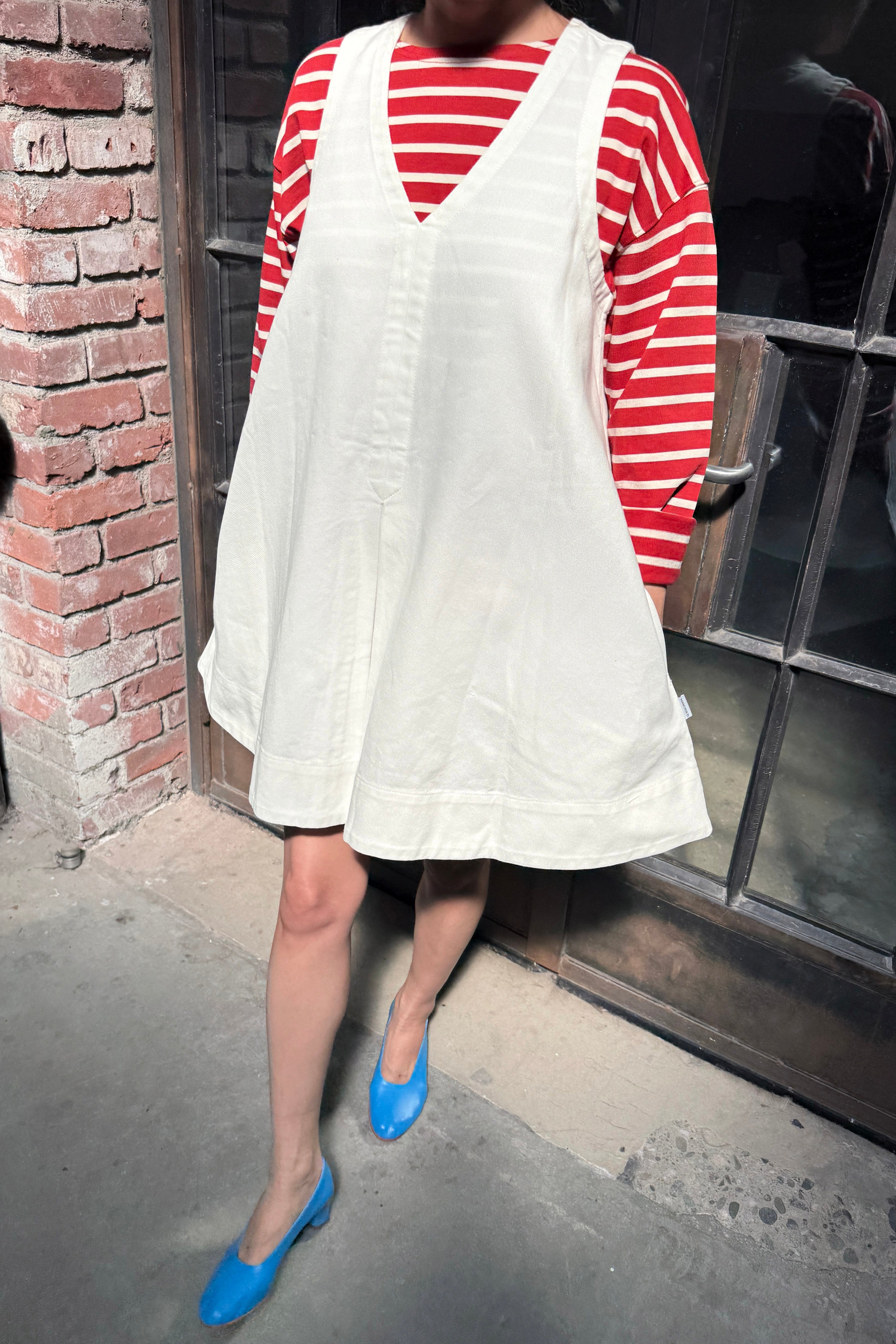 Mable Dress - White Denim