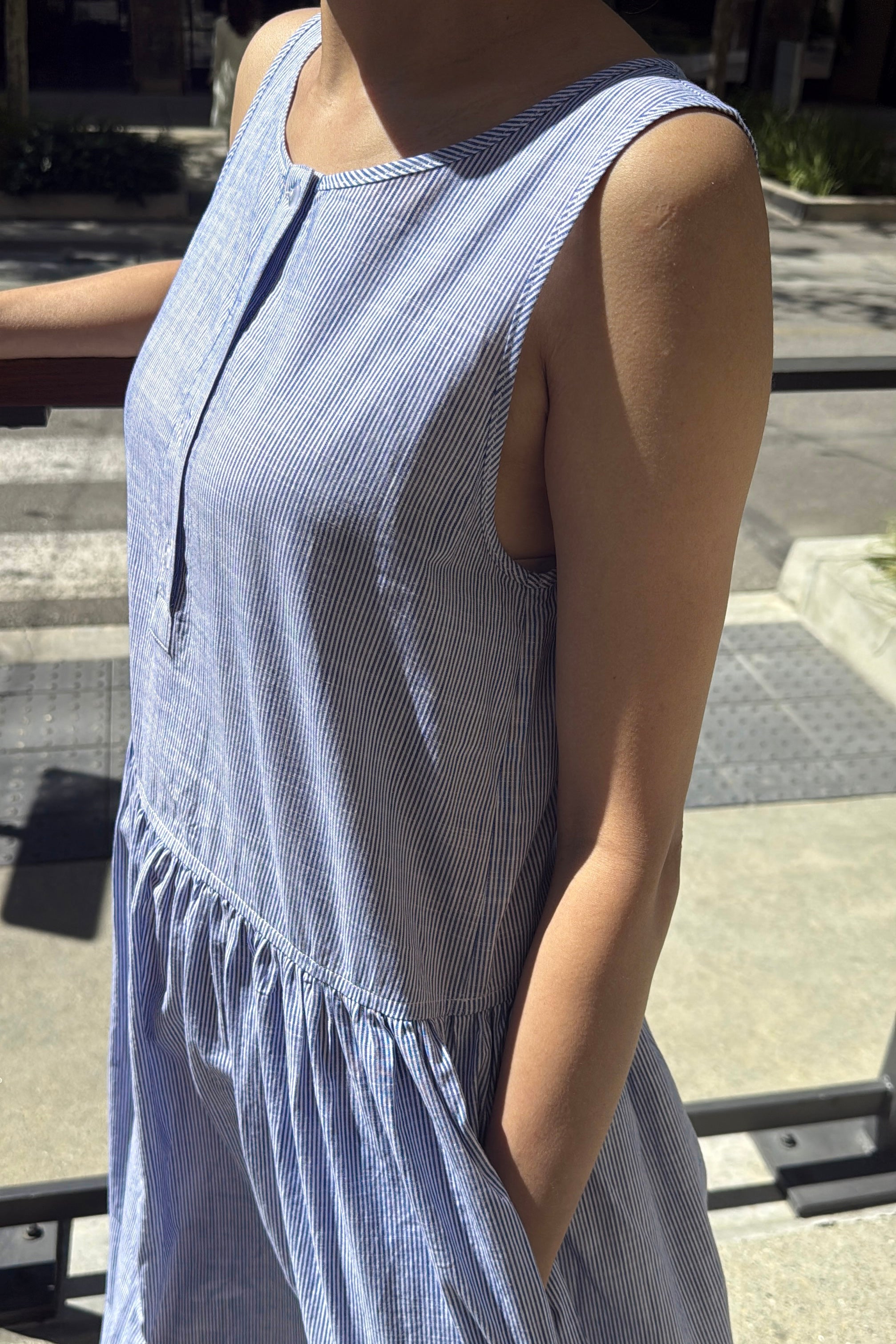 Marianne Dress - Blue Stripe