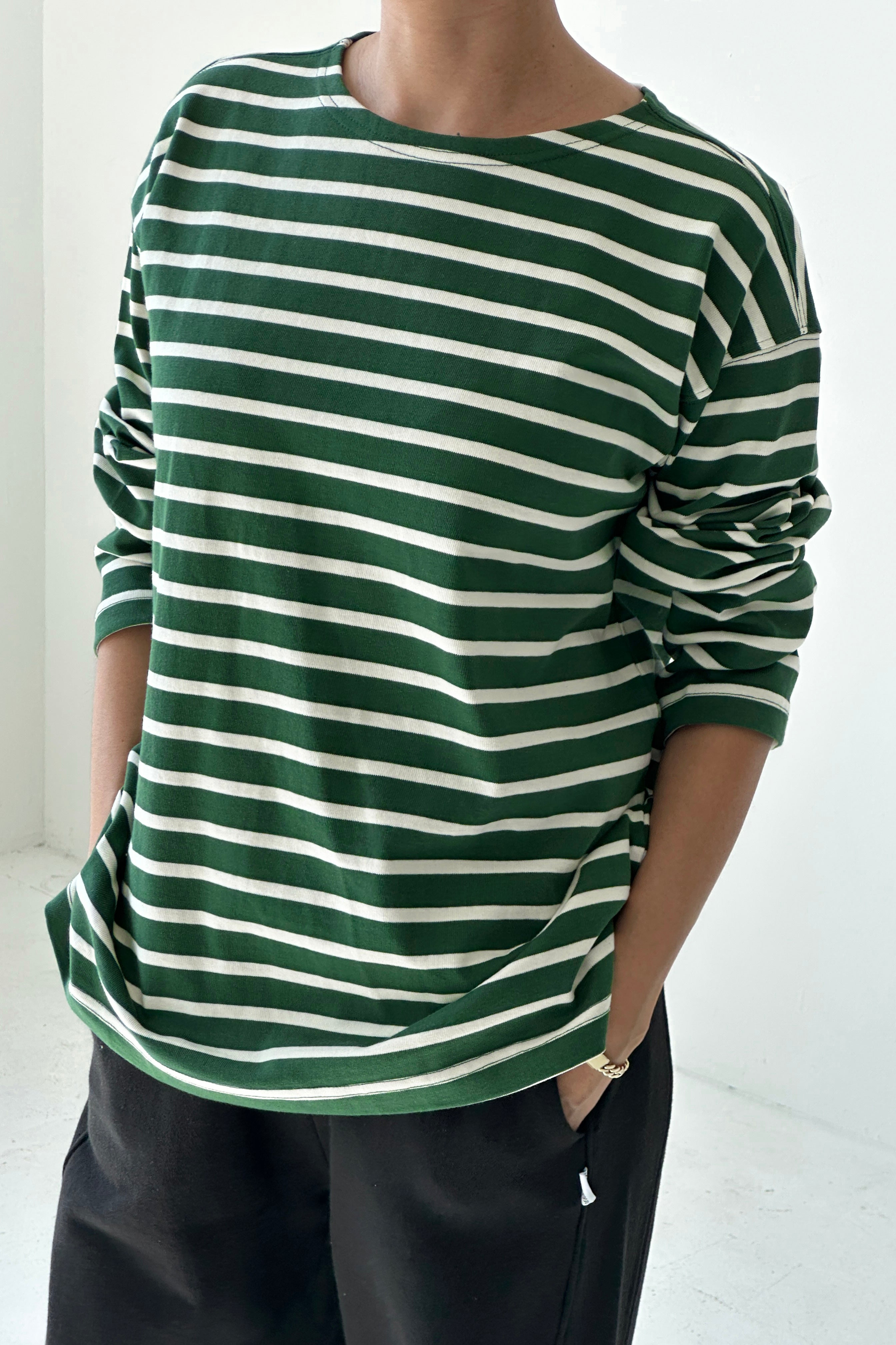 Marseille Top - White Stripe on Pine